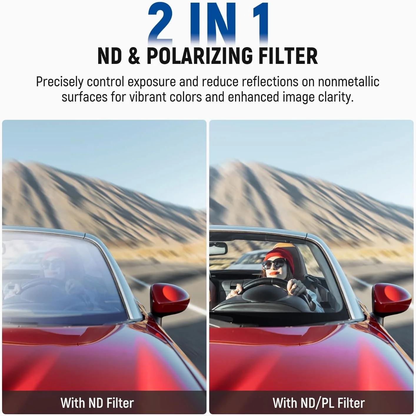 مجموعه 4 عددی فیلتر پلاریزه ND نیور سازگار با Insta360 Ace Pro/Ace Pro 2، فیلترهای ND8/PL، ND16/PL، ND32/PL، ND64/PL شیشه ای اپتیکال HD چند لایه، لوازم جانبی دوربین اکشن، FL-C31