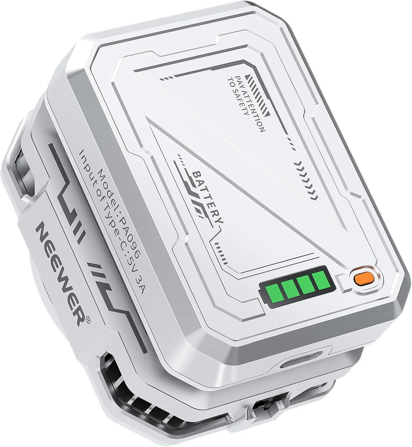 خنک کننده مغناطیسی تلفن NEEWER BASICS با باتری 5000mAh، قاب فن خنک کننده بی سیم قابل شارژ Type C با حلقه مغناطیسی و گیره سازگار با iPhone 16 15 Pro Max MagSafe Samsung برای بازی، PA096