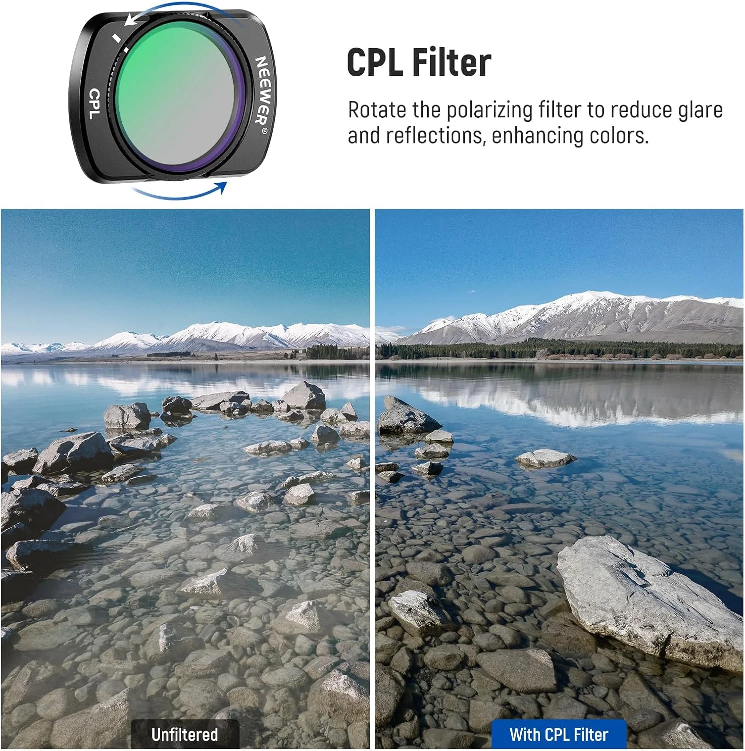 فیلتر پلاریزه دایره ای مغناطیسی نیوور سازگار با لوازم جانبی کمبو DJI Osmo Pocket 3 Creator، کیت فیلتر پلاریزه چند لایه با 2 محافظ صفحه نمایش، لوازم جانبی برای دوربین اکشن فیلتر پلاریزه دایره ای مغناطیسی نیوور سازگار با لوازم جانبی کمبو DJI Osmo Pocket 3 Creator، کیت فیلتر پلاریزه چند لایه با 2 محافظ صفحه نمایش، لوازم جانبی برای دوربین اکشن