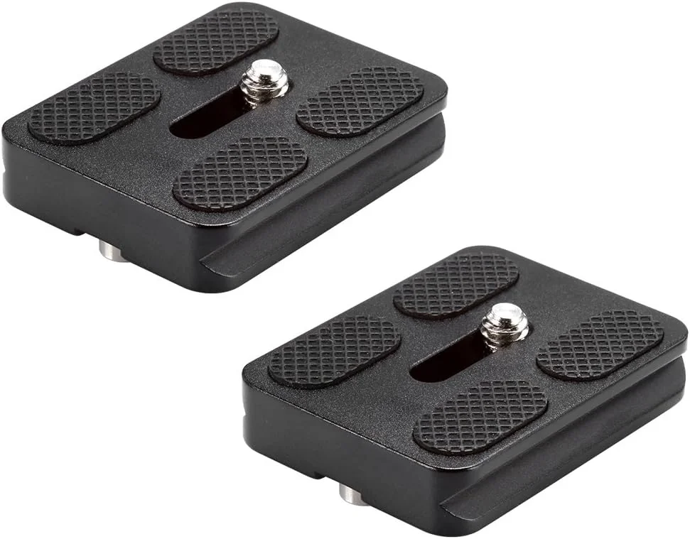 نیور بسته 2 عددی صفحه رهاسازی سریع فلزی یونیورسال PU-50 50 میلی‌متری با پیچ 1/4 اینچی، سازگار با استاندارد برای سه‌پایه دوربین (مشکی)