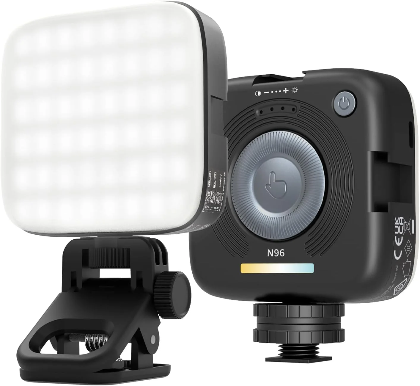 چراغ ال ای دی مغناطیسی دوربین NEEWER مدل ENTRY LEVEL، چراغ پنلی کوچک گیره دار دو رنگ با 96 ال ای دی، 2000mAh 3000K-9000K CRI80+، 3 کفشک سرد، رزوه 1/4 اینچی برای سه پایه، نورپردازی سلفی ضبط ویدیو، N96