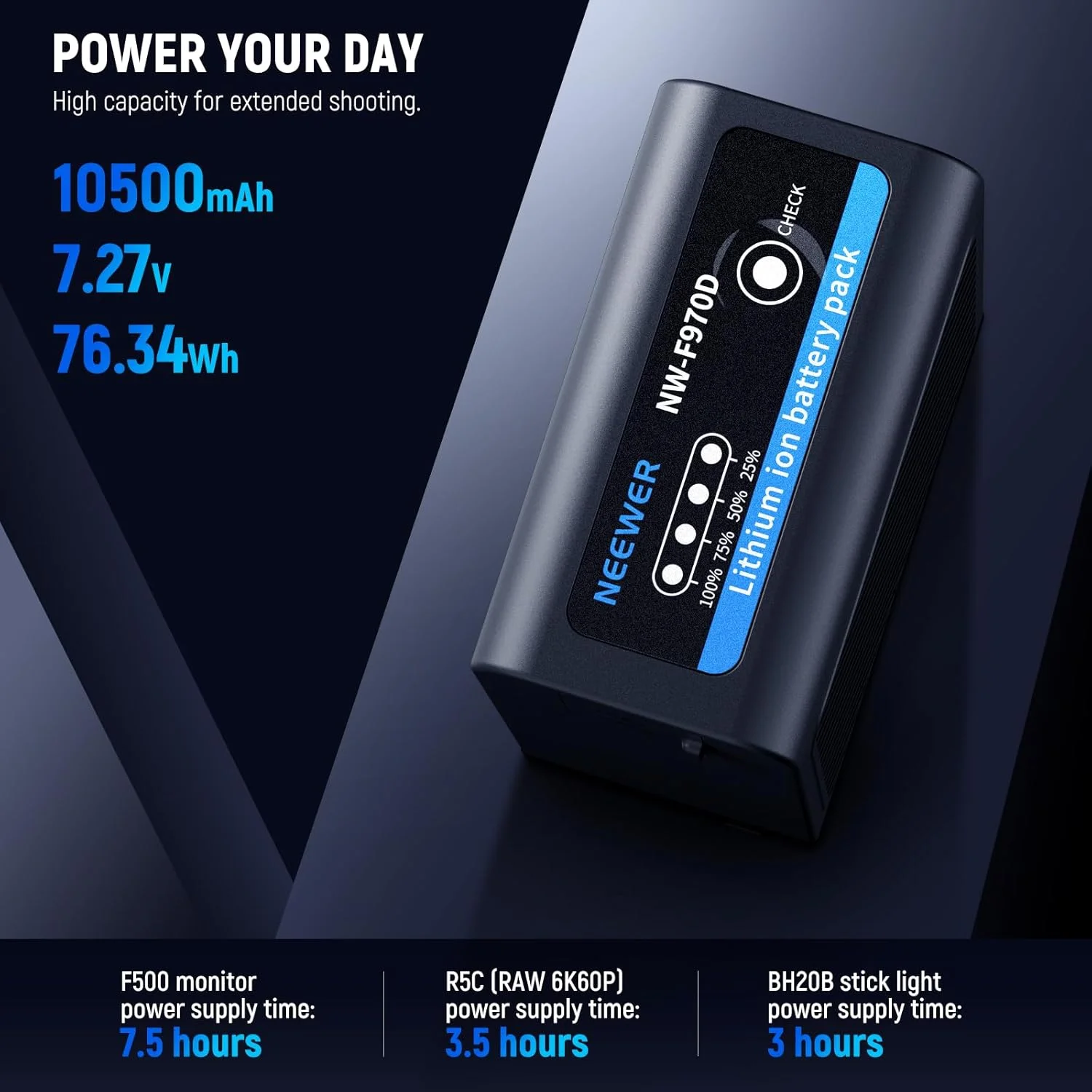 باتری جایگزین NEEWER NP-F970 با ظرفیت 10500mAh به همراه پورتهای USB C، USB A و 2 پورت DC، شارژ سریع PD 30W، شارژ کامل در 4 ساعت، باتری نیرو جایگزین NP-F550 F750 F970 برای دوربین فیلمبرداری، نور ویدئو، مانیتور، NW-F970D باتری جایگزین NEEWER NP-F970 با ظرفیت 10500mAh به همراه پورتهای USB C، USB A و 2 پورت DC، شارژ سریع PD 30W، شارژ کامل در 4 ساعت، باتری نیرو جایگزین NP-F550 F750 F970 برای دوربین فیلمبرداری، نور ویدئو، مانیتور، NW-F970D