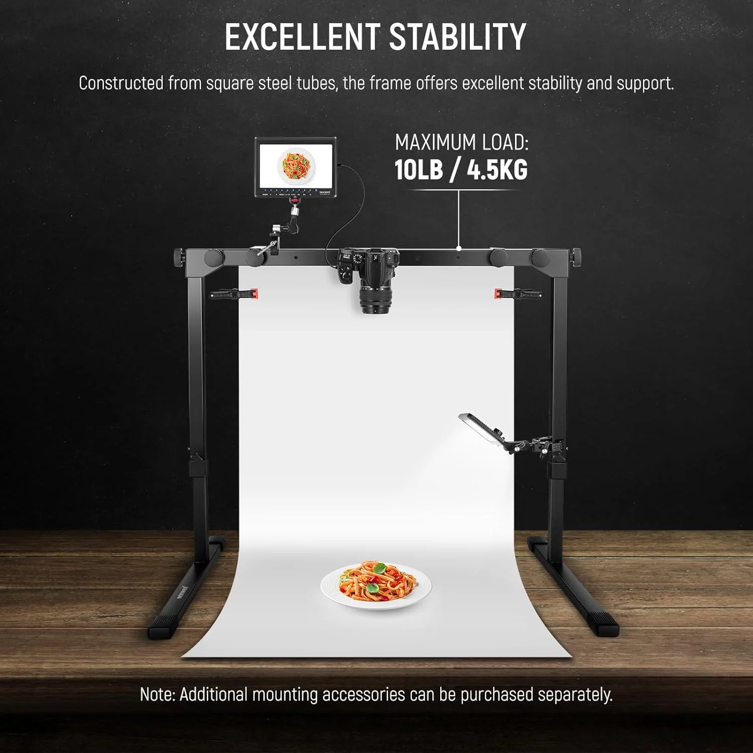 پایه نگهدارنده دوربین بالا سری NEEWER مدل ST200 با قفل سریع Arca Type QR Plate، پایه رومیزی چند منظوره برای پخت و پز، طراحی، صنایع دستی و استریم، مناسب برای میزهایی با عرض ≥80cm