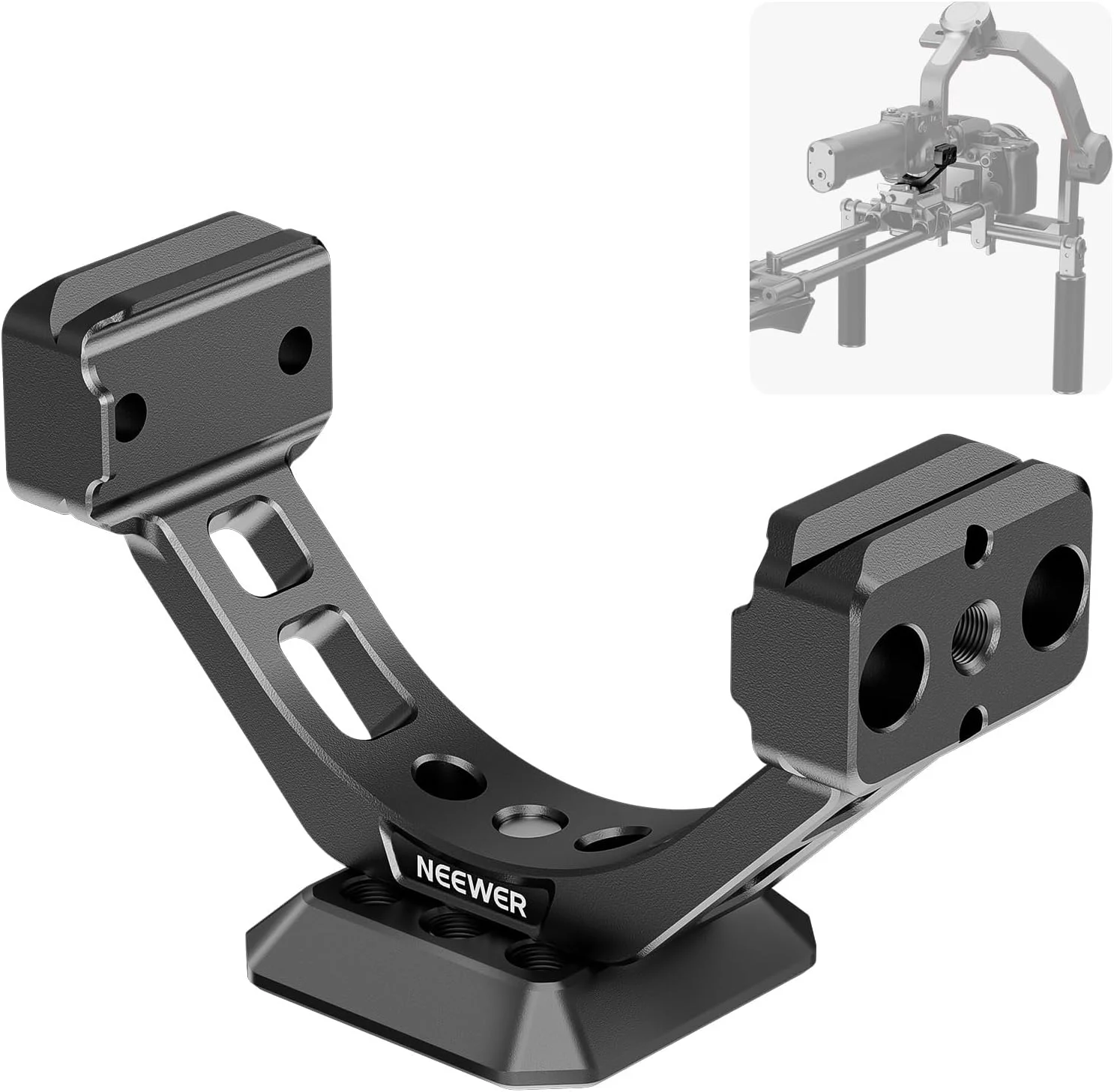 آداپتور اتصال NEEWER برای RS3 Pro و RS4 Pro، صفحه رهاسازی سریع نوع Arca با ریل NATO سازگار با دکل شانه SmallRig، باتری V Mount، تثبیت کننده گیمبال DJI RS 3 PRO RS 4 PRO، مدل GA030P