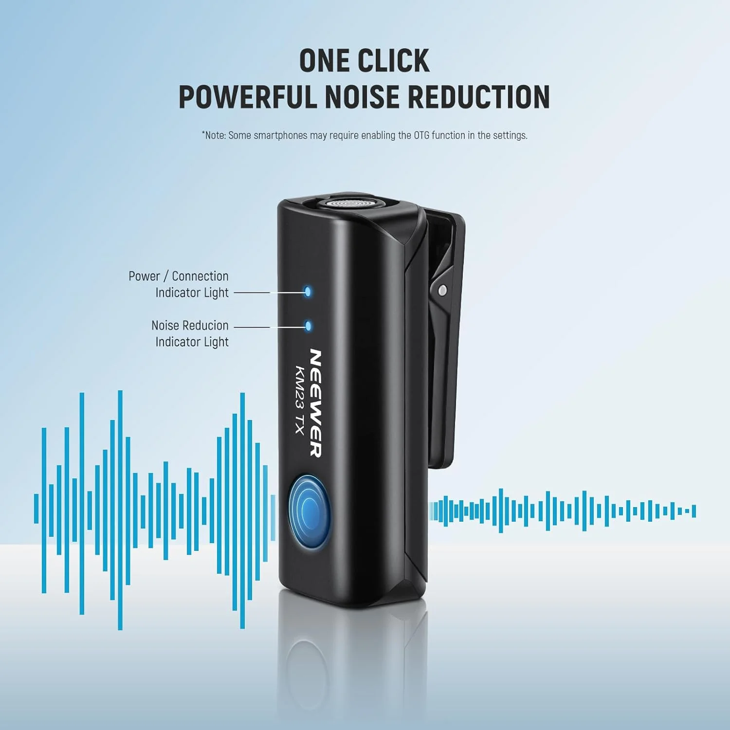 سیستم میکروفون یقه ای بی سیم NEEWER، 1 عدد گیرنده USB C با آداپتور OTG و 2 عدد فرستنده کندانسور همه جهته با قابلیت حذف نویز سازگار با iPhone 16 Pro Max S24 Ultra، مدل KM23