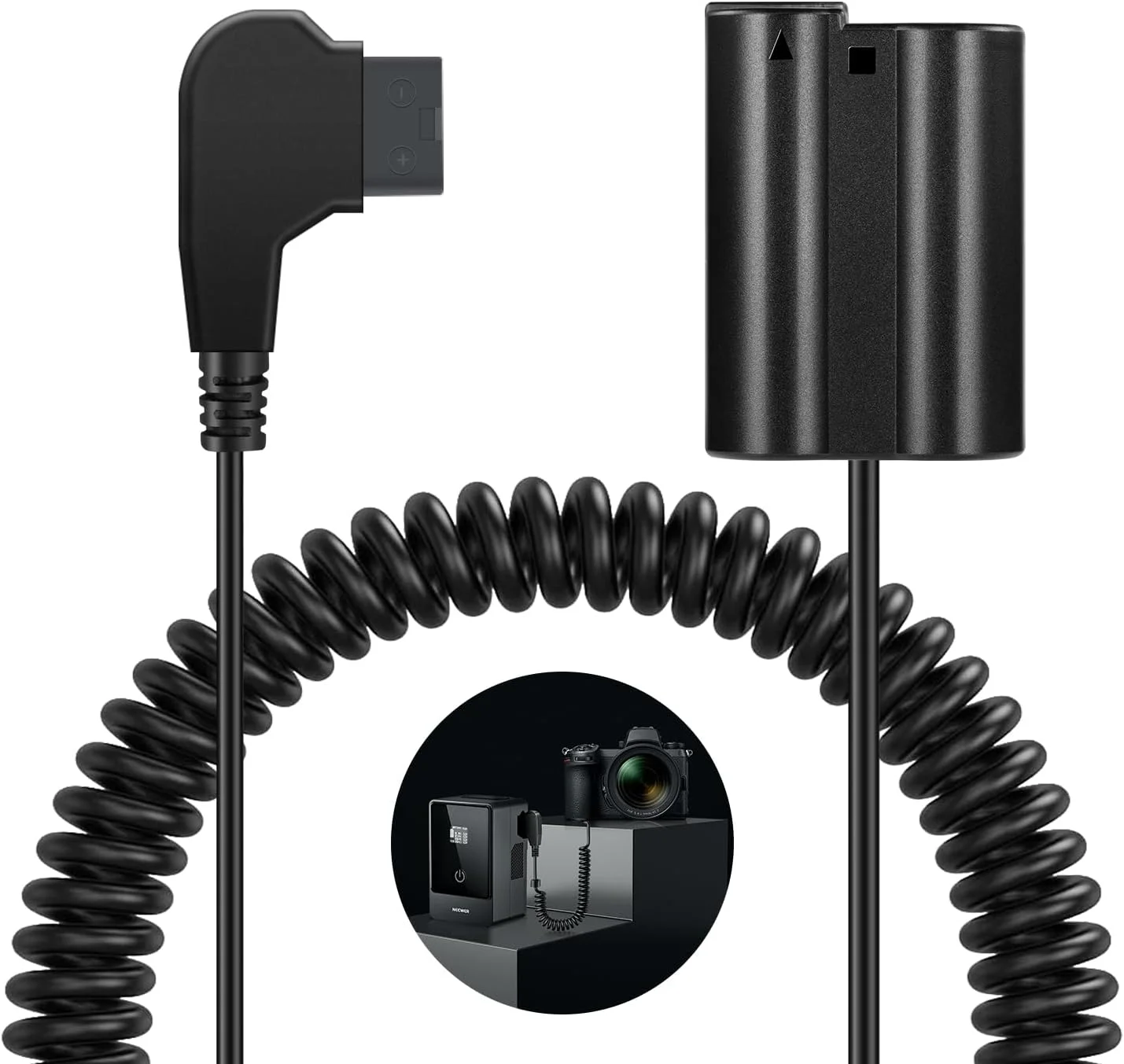 تبدیل D-Tap به باتری EN-EL15 به همراه کابل برای باتری V-Mount نیور، منبع تغذیه پایدار و مداوم برای دوربین های نیکون Z8 Zf Z6 Z6II Z7 II Z5 D850 D810 D810A D780 D750 D610 D500 D7500 D7200, VP-EP5B