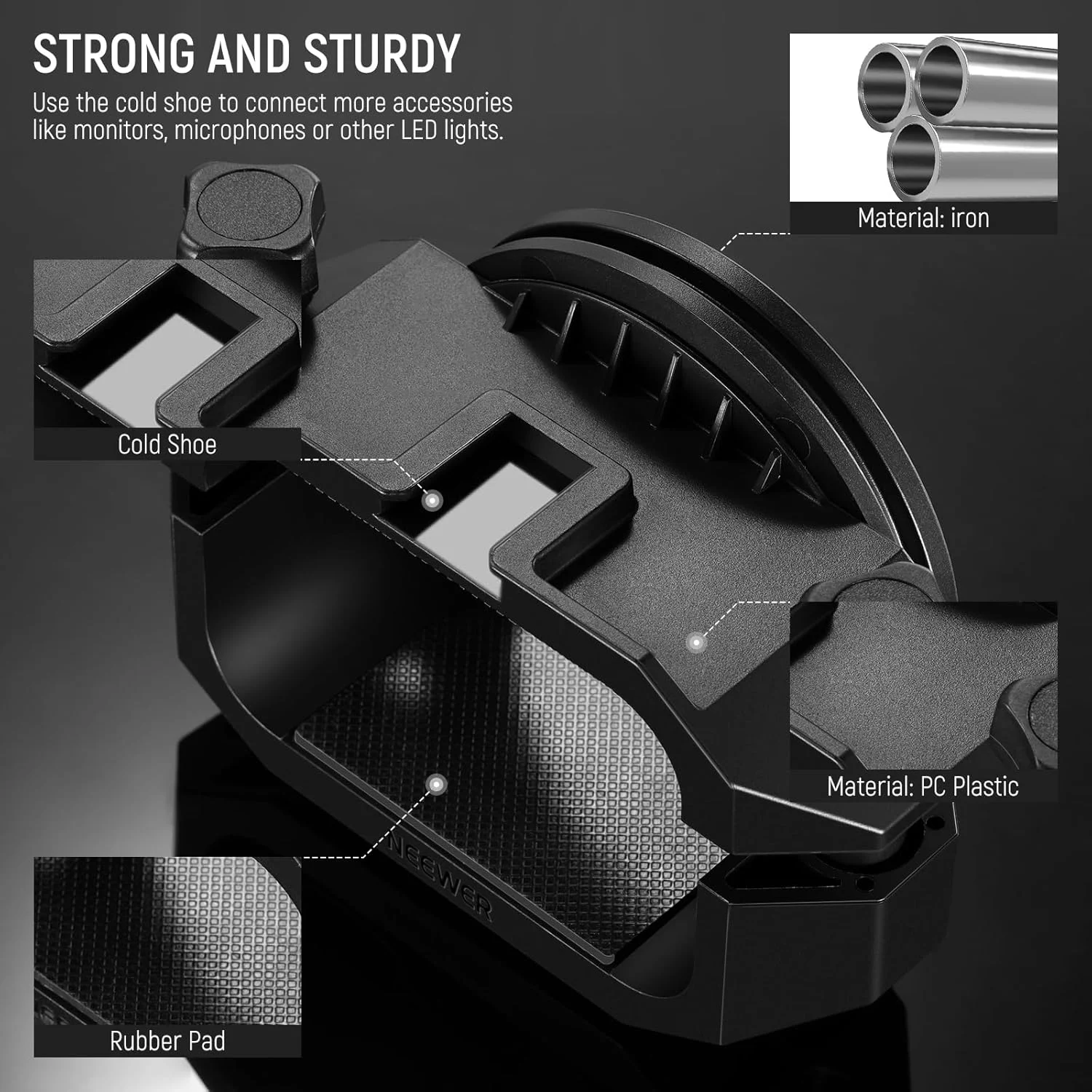 حلقه آداپتور سر فلاش مربعی NEEWER SFR1 برای CRS6 Broadcast Dome CRM2 GM-M1 Speedlite، دستگیره ضد چرخش، کفشک سرد برای Z760 NW760 NW700 NW620 NW635II TT560 Speedlight
