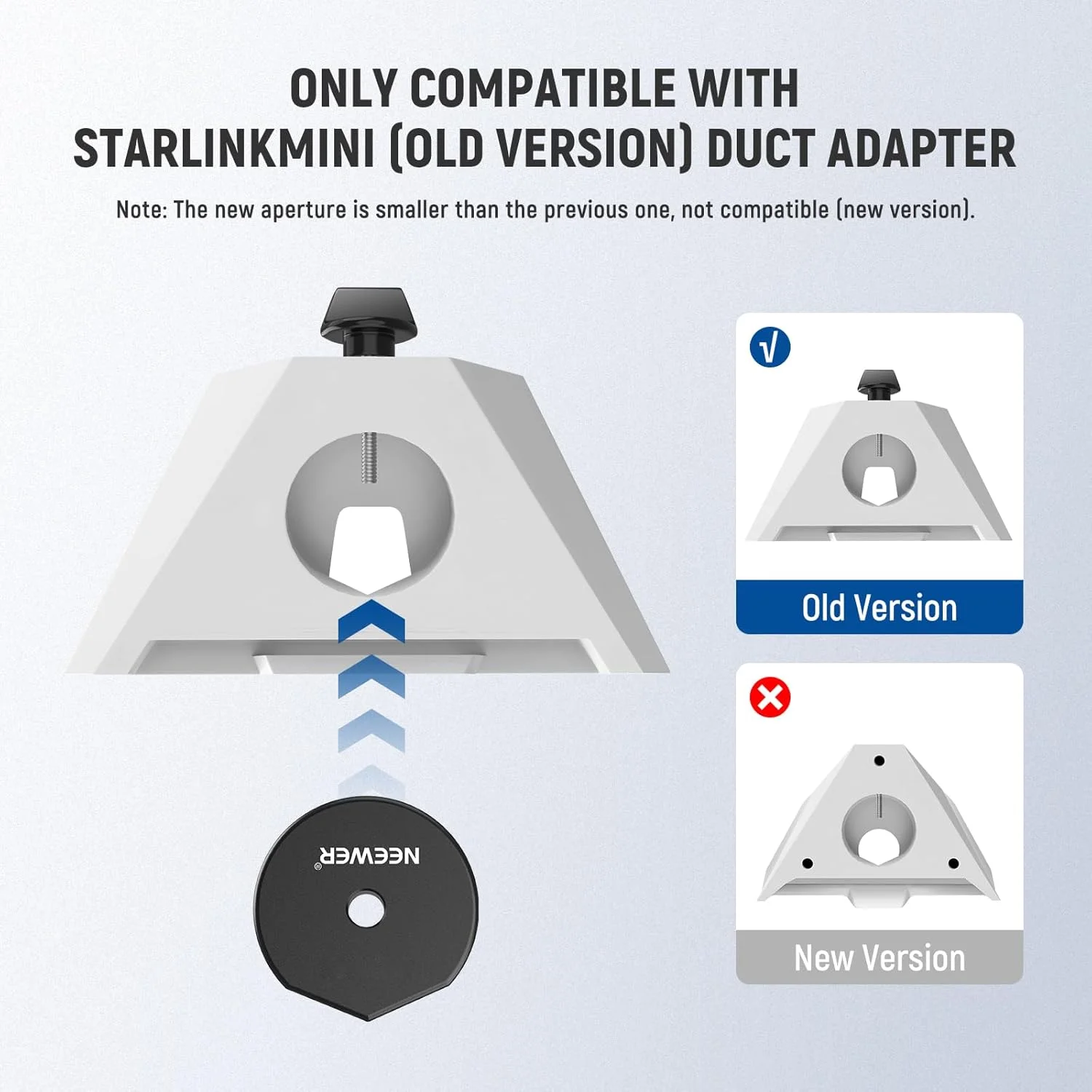 تبدیل سه پایه نیور سازگار با استارلینک مینی، تبدیل رزوه 1/4 اینچ-20 به 3/8 اینچ-16 آلومینیومی سازگار با پایه لوله اصلی استارلینک مینی، NA02