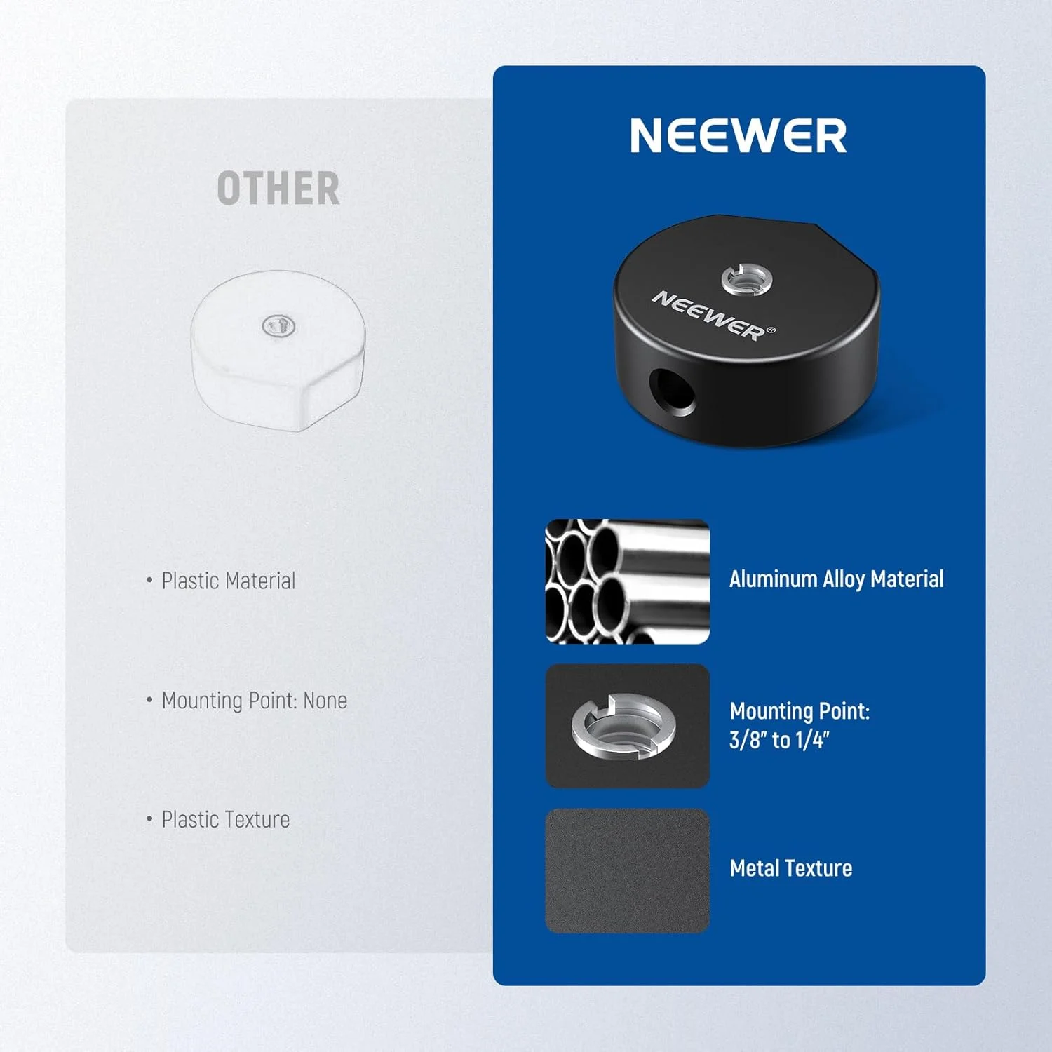 تبدیل سه پایه نیور سازگار با استارلینک مینی، تبدیل رزوه 1/4 اینچ-20 به 3/8 اینچ-16 آلومینیومی سازگار با پایه لوله اصلی استارلینک مینی، NA02