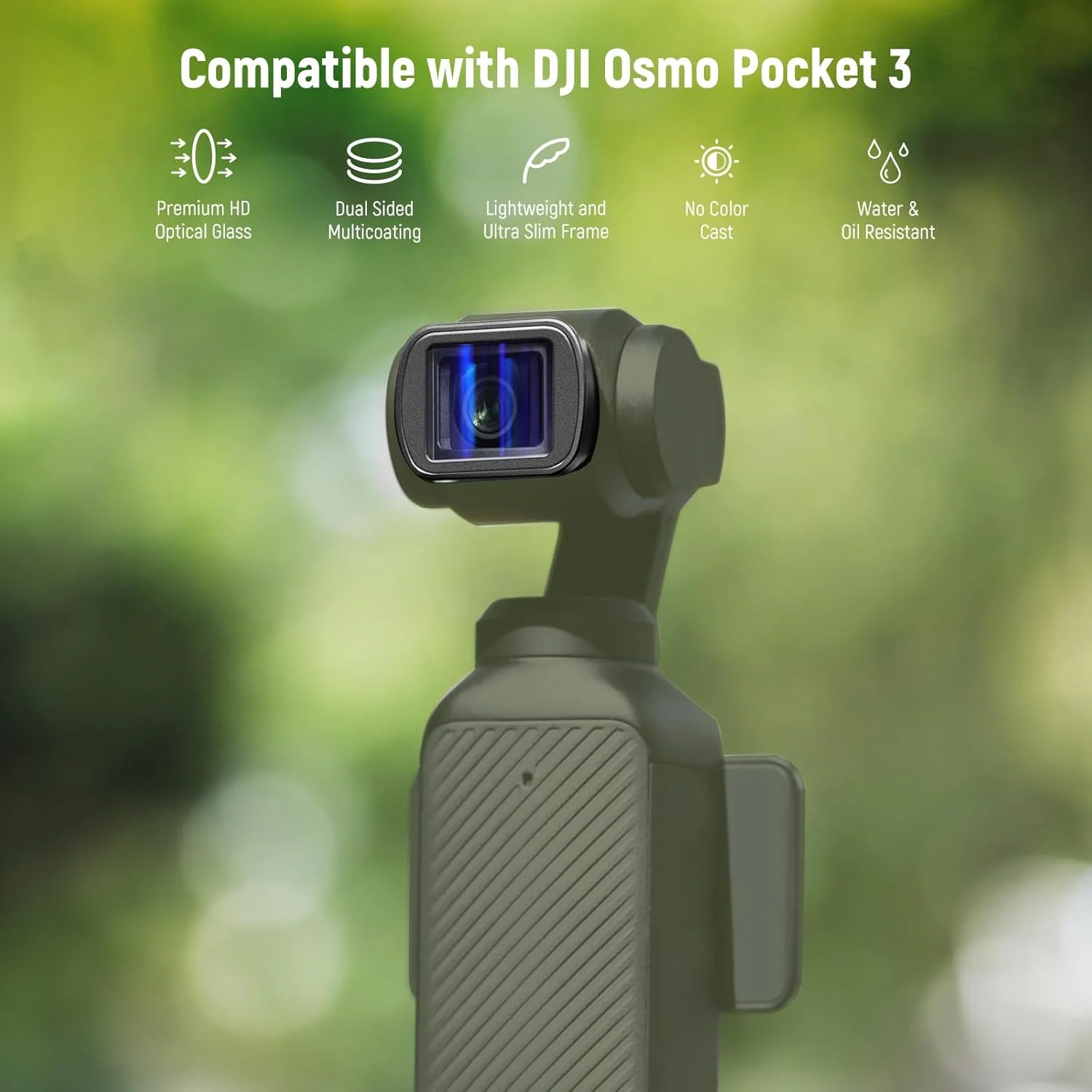 لنز آنامورفیک آبی 1.2X نیوِر سازگار با DJI Osmo Pocket 3 و لوازم جانبی Creator Combo، جلوه سینمایی آبی صفحه نمایش بزرگ، لنز شیشه ای نوری مغناطیسی HD برای ویدیو، LS-44 Pro