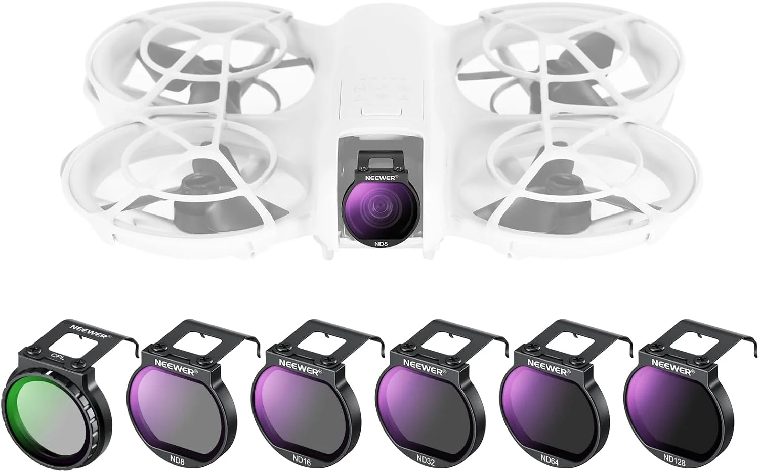 مجموعه فیلتر NEEWER برای پهپاد NEO، 6 قطعه، CPL/ND8/ND16/ND32/ND64/ND128، لوازم جانبی پهپاد، فیلتر پلاریزه دایره ای با چگالی خنثی، شیشه نوری HD چند لایه نازک سازگار با DJI NEO