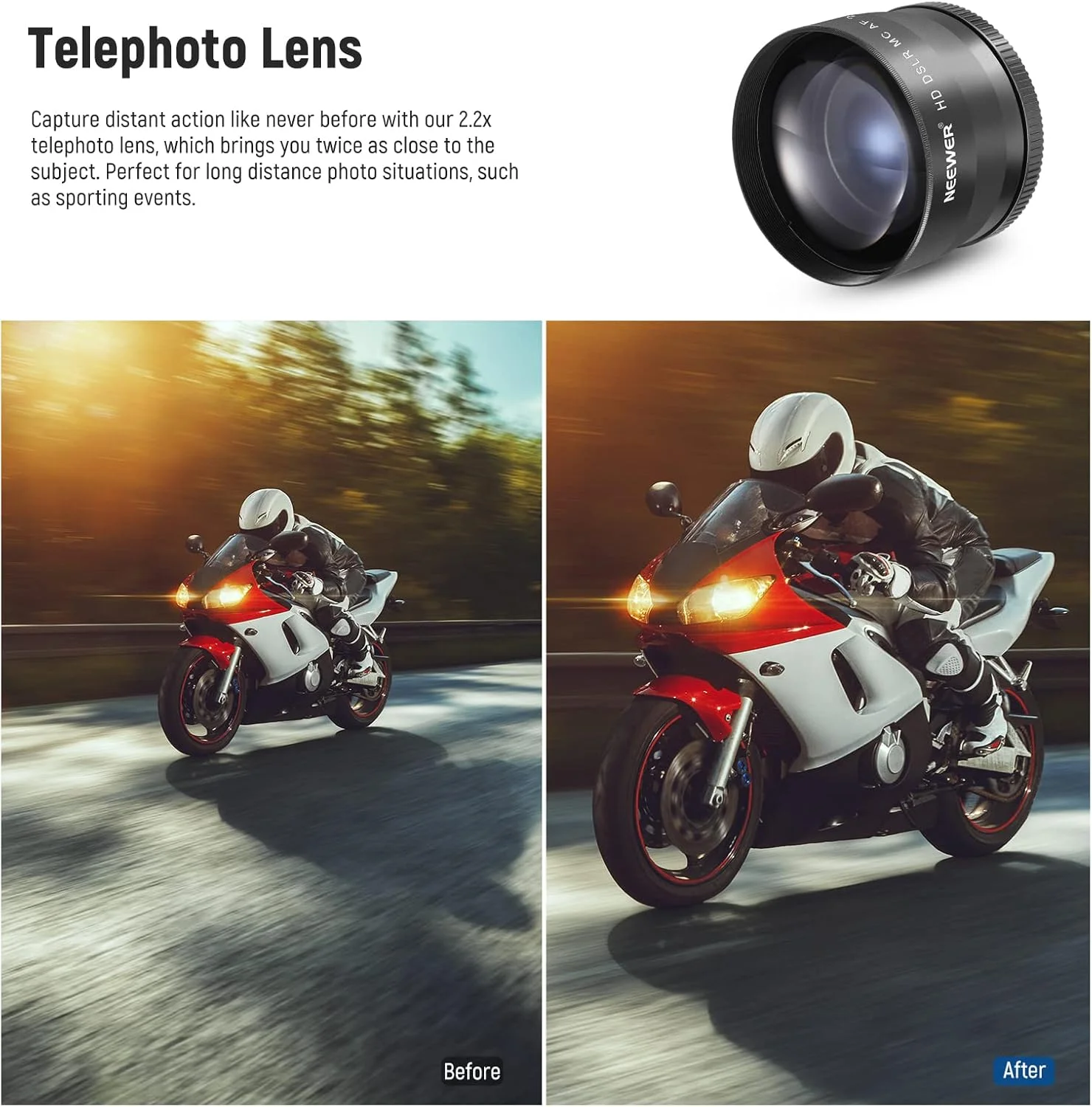 مجموعه لنز و فیلتر 52 میلی‌متری Neewer: لنز اضافی زاویه باز/تله فوتو 2.2X برای لنز APS-C 18mm-85mm، فیلترهای ماکرو کلوزآپ (+1+2+4+10)/ND/UV/CPL/FLD برای لنز دوربین با رزوه ⌀52mm