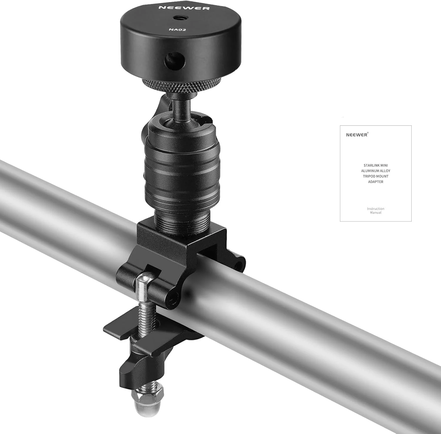 کیت لوازم جانبی گیره NEEWER سازگار با Starklink Mini و میله های 25-28 میلی متری، پایه میله رک سقفی با قابلیت تنظیم زاویه با آداپتور تبدیل برای نردبان RV، قایق تفریحی، محافظ کمپر، ST92