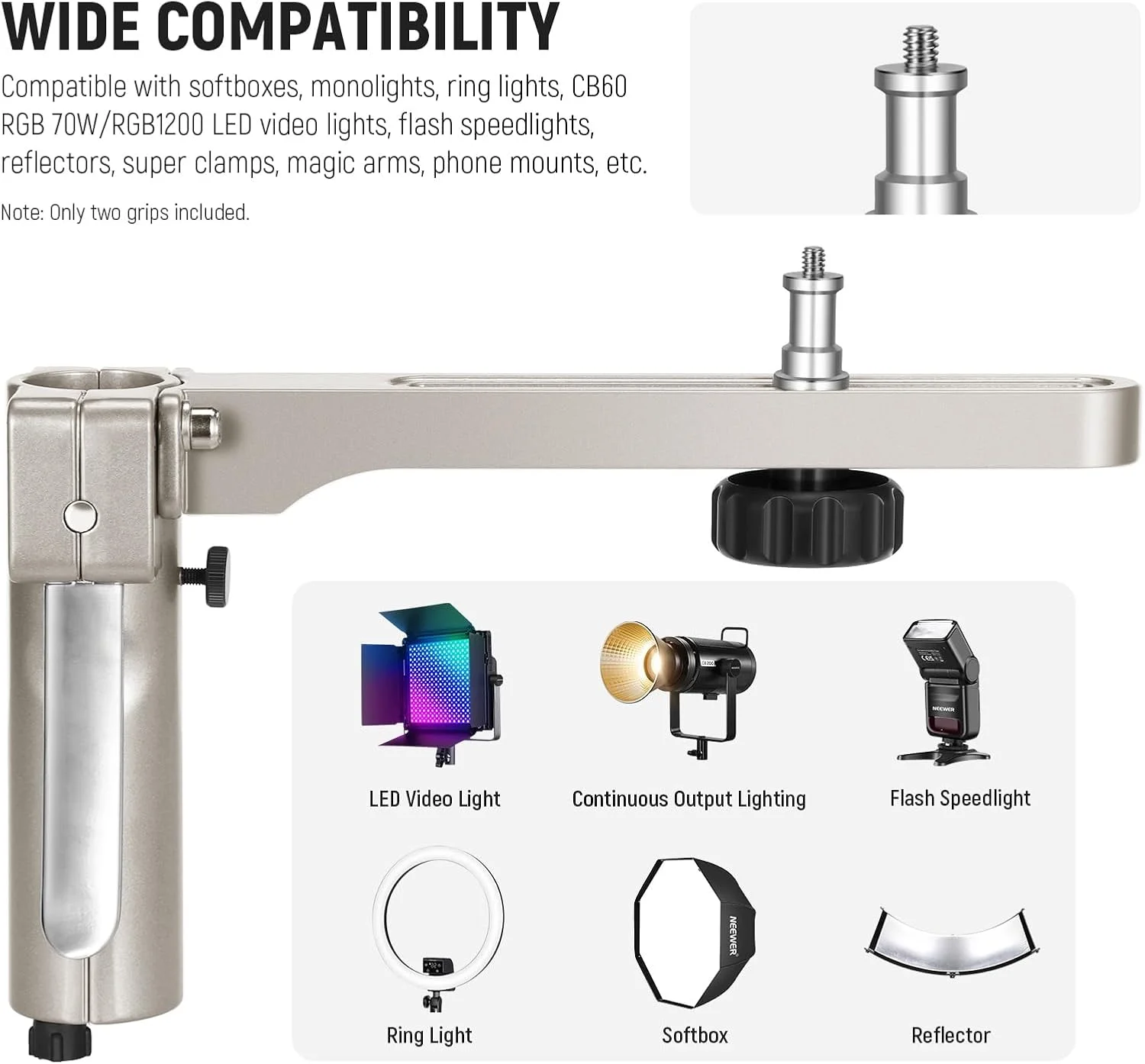 پایه نور استیل ضد زنگ 198 سانتیمتری نیور، سهپایه سنگین با چرخهای چرخشی، 2 بازوی کشویی با دستگیره تپانچهای، پایه تاشو برای سافت باکس نور تک، حداکثر تحمل وزن 16 کیلوگرم، مدل ST198SS پایه نور استیل ضد زنگ 198 سانتیمتری نیور، سهپایه سنگین با چرخهای چرخشی، 2 بازوی کشویی با دستگیره تپانچهای، پایه تاشو برای سافت باکس نور تک، حداکثر تحمل وزن 16 کیلوگرم، مدل ST198SS