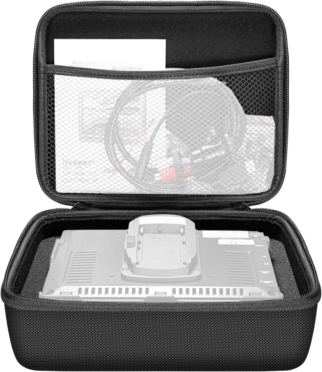 کیف حمل و نگهداری مانیتور Neewer EVA (24x19x9 سانتی متر) با فوم اسفنجی مکعبی برای NW759/760/74k Feelworld FW759/760/74k و سایر مانیتورهای 7 اینچی