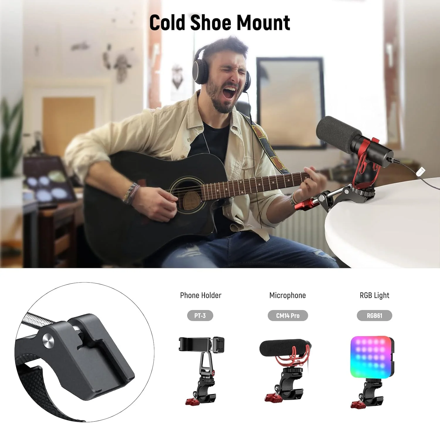 گیره سوپر NEEWER با کفشک سرد و سوراخ های رزوه ای 1/4 اینچ و 3/8 اینچ، حداکثر بار 4 کیلوگرم، نگهدارنده سه پایه دوربین خرچنگی شکل برای اکثر لوازم جانبی عکس، سازگار با بازوی جادویی SmallRig، قرمز ST81