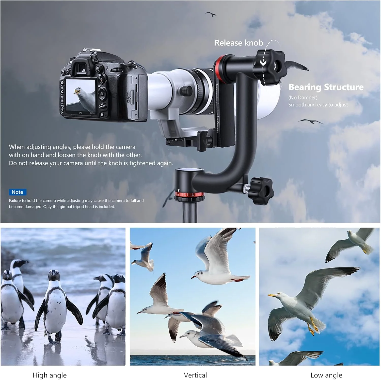 سر سه پایه گیمبال NEEWER مدل GM101، آلیاژ آلومینیوم سنگین و حرفه ای با صفحه رهاسازی سریع نوع Arca، پشتیبانی از تصویربرداری پانورامای 360 درجه نرم تر برای دوربین های DSLR تا 13.6 کیلوگرم سر سه پایه گیمبال NEEWER مدل GM101، آلیاژ آلومینیوم سنگین و حرفه ای با صفحه رهاسازی سریع نوع Arca، پشتیبانی از تصویربرداری پانورامای 360 درجه نرم تر برای دوربین های DSLR تا 13.6 کیلوگرم