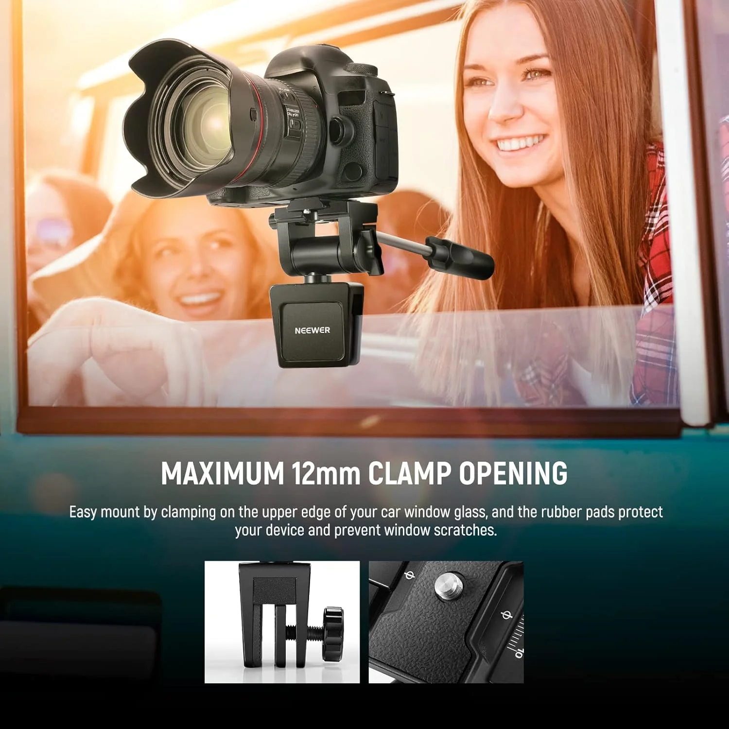 نگهدارنده پایه پنجره خودرو NEEWER برای تلسکوپ با دسته چرخشی، مناسب برای دوربین SLR و تلسکوپ، چرخش 360 درجه و شیب 120 درجه برای مشاهده حیات وحش، تماشای پرندگان و دیدهبانی نگهدارنده پایه پنجره خودرو NEEWER برای تلسکوپ با دسته چرخشی، مناسب برای دوربین SLR و تلسکوپ، چرخش 360 درجه و شیب 120 درجه برای مشاهده حیات وحش، تماشای پرندگان و دیدهبانی