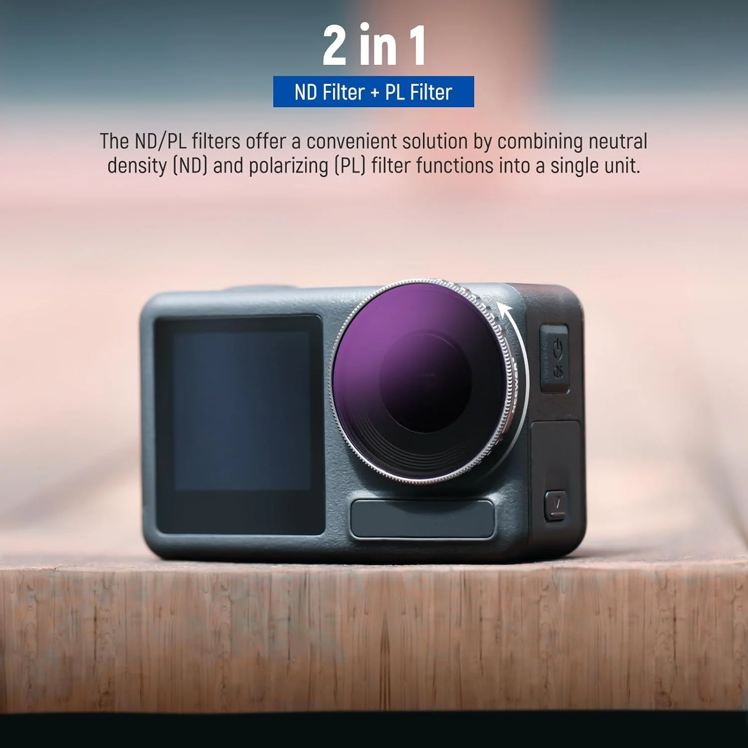 مجموعه فیلتر ND نیور سازگار با DJI Osmo Action 4، بسته 4 عددی فیلترهای ND8/PL ND16/PL ND32/PL ND64/PL ND/CPL، لوازم جانبی دوربین اکشن، پوشش چند لایه اپتیکال HD