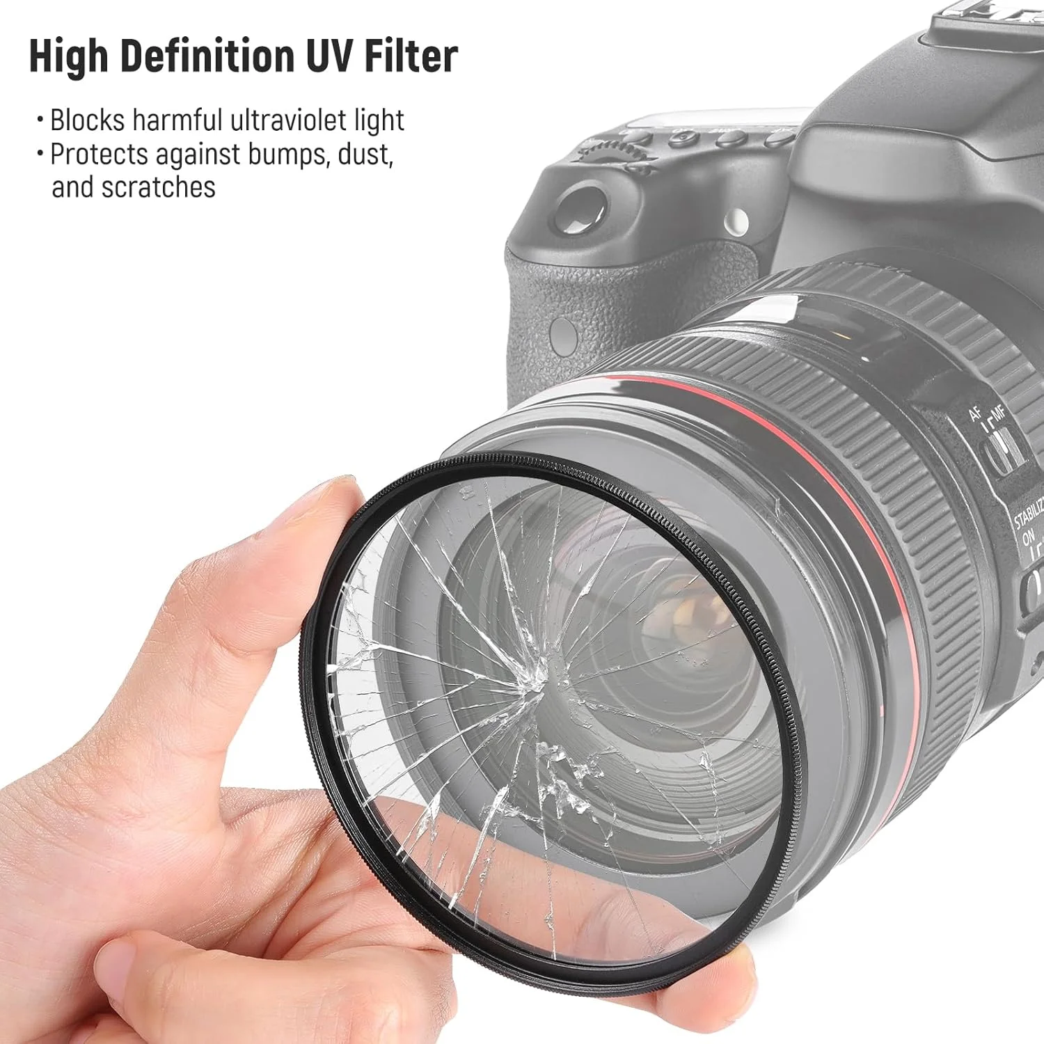 کیت فیلتر لنز NEEWER 67mm UV/CPL/ND با جعبه نگهداری سخت، شیشه اپتیکال چند لایه و قاب آلیاژ آلومینیوم، فیلتر UV + پلاریزه دایره ای (CPL) + چگالی خنثی (ND4) برای لنز دوربین 67mm