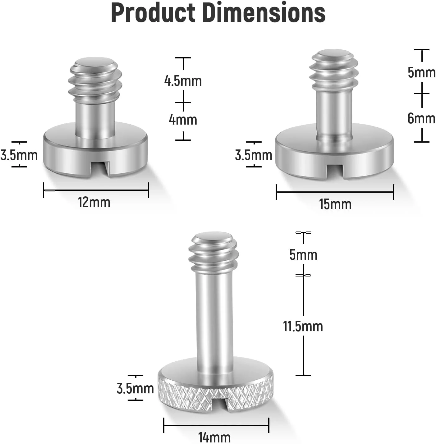 مجموعه 15 عددی پیچ 1/4 اینچی NEEWER با جعبه نگهداری، 3 سایز، استیل ضد زنگ، پیچ سه پایه، اتصال سریع، پیچ جایگزین، طراحی شده برای UA026 مجموعه 15 عددی پیچ 1/4 اینچی NEEWER با جعبه نگهداری، 3 سایز، استیل ضد زنگ، پیچ سه پایه، اتصال سریع، پیچ جایگزین، طراحی شده برای UA026