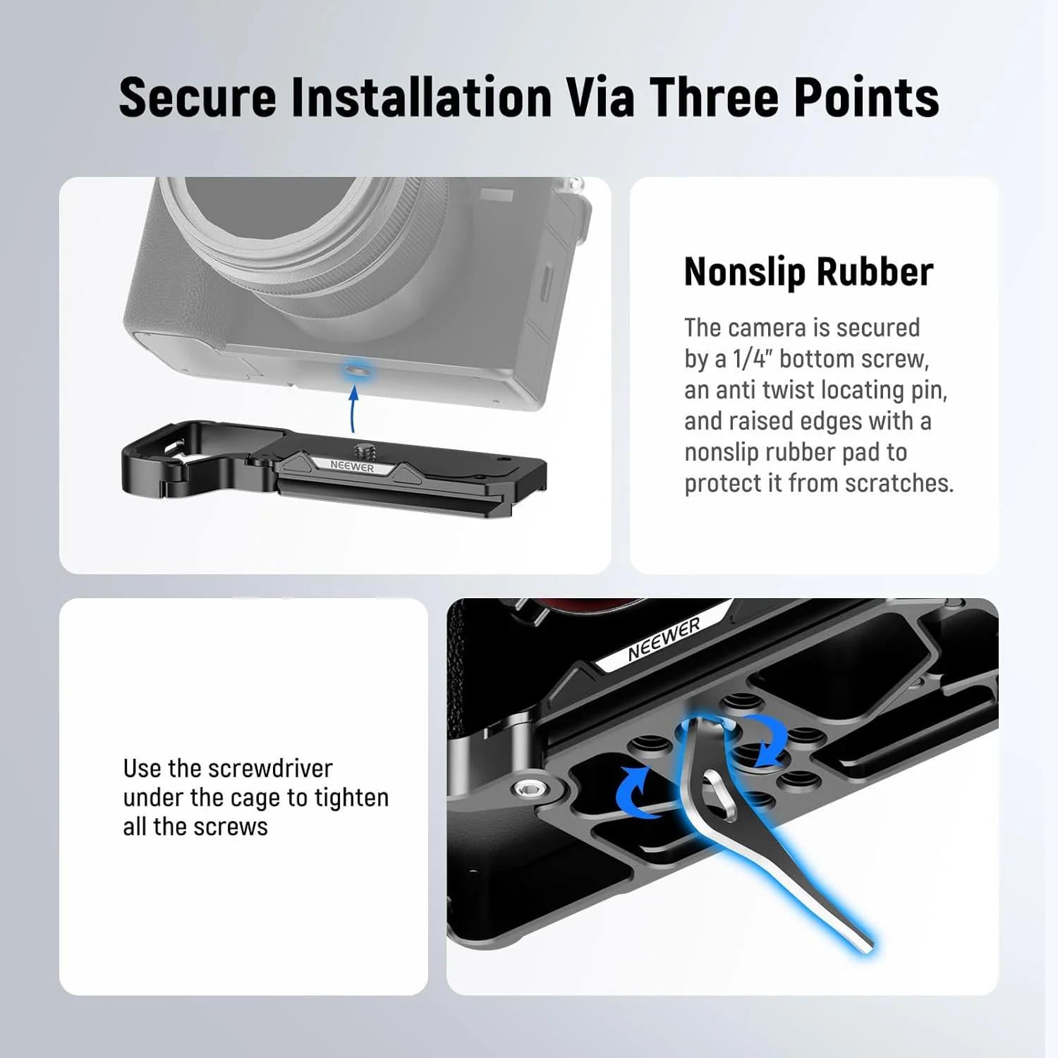 صفحه پایه NEEWER برای a7C II/a7CR، صفحه زیرین دوربین نوع Arca با رزوه های 1/4 و 3/8 اینچ سازگار با Sony a7C II a7CR DJI RS4 PRO RS3 PRO RS2 RSC2، CA131 صفحه پایه NEEWER برای a7C II/a7CR، صفحه زیرین دوربین نوع Arca با رزوه های 1/4 و 3/8 اینچ سازگار با Sony a7C II a7CR DJI RS4 PRO RS3 PRO RS2 RSC2، CA131