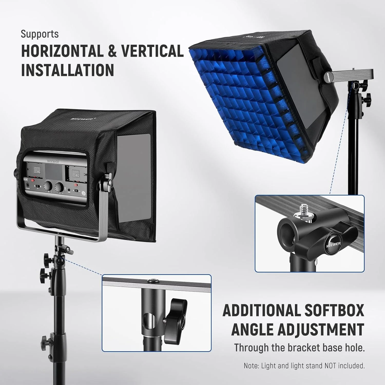 نرمکننده نور سافتباکس ارتقا یافته NEEWER برای پنل نور ویدئویی LED مدل RGB1200، ابعاد 37x34.5 سانتیمتر، تاشو با گرید/کیف/هود مسدود کننده نور، بدون نیاز به برداشتن درهای کرکرهای، نصب سریع برای نور ملایم پرتره، مدل NS5S نرمکننده نور سافتباکس ارتقا یافته NEEWER برای پنل نور ویدئویی LED مدل RGB1200، ابعاد 37x34.5 سانتیمتر، تاشو با گرید/کیف/هود مسدود کننده نور، بدون نیاز به برداشتن درهای کرکرهای، نصب سریع برای نور ملایم پرتره، مدل NS5S