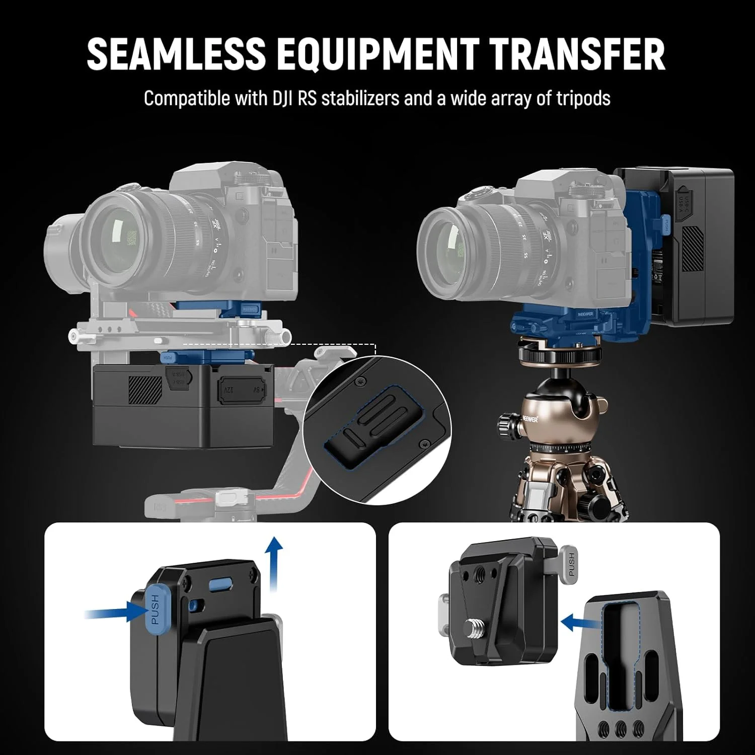 صفحه باتری V-Mount نیور با ریل های ناتو، صفحه پایه Arca Type برای گیمبال RS4 Pro RS3 Pro، ریگ ویدیویی دوربین DSLR ماژولار سازگار با قفس دوربین باتری V Lock اسمال ریگ، PS016 صفحه باتری V-Mount نیور با ریل های ناتو، صفحه پایه Arca Type برای گیمبال RS4 Pro RS3 Pro، ریگ ویدیویی دوربین DSLR ماژولار سازگار با قفس دوربین باتری V Lock اسمال ریگ، PS016