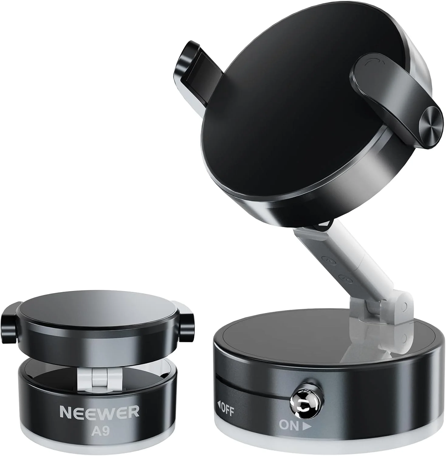 پایه نگهدارنده مغناطیسی گوشی موبایل نیور، تاشو با مکنده و چرخش 360 درجه، سازگار با آیفون برای ضبط ویدیو، مدل A9 پایه نگهدارنده مغناطیسی گوشی موبایل نیور، تاشو با مکنده و چرخش 360 درجه، سازگار با آیفون برای ضبط ویدیو، مدل A9