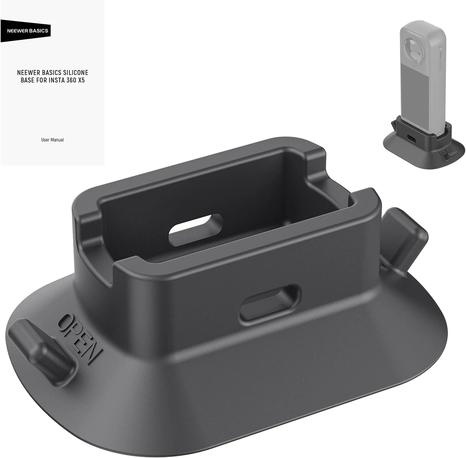 پایه سیلیکونی NEEWER سازگار با Insta360 x5، پایه رومیزی ضد لغزش و ضد خش، آداپتور تثبیت کننده برای فیلمبرداری و ضبط ویدیو، لوازم جانبی دوربین اکشن، AC036