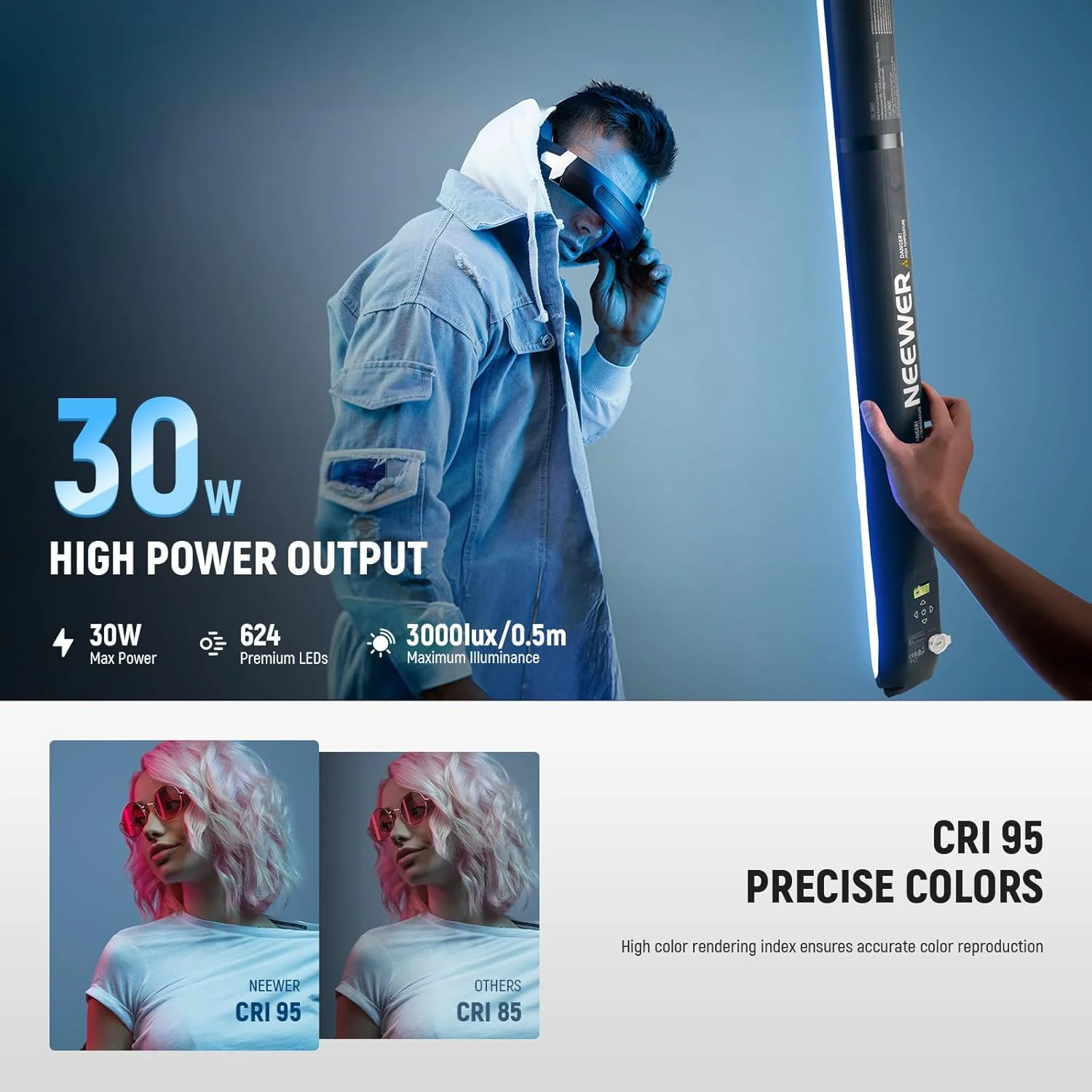 میله نور RGB دستی 30 واتی NEEWER Basics، طول 90 سانتی متر، نور ویدیویی TPU بادی قابل حمل، 3000 لوکس 2700-6500K CRI95 5000mAh Type C 45W روشن/30W خاموش برای عکاسی استودیویی و ضبط ویدیو میله نور RGB دستی 30 واتی NEEWER Basics، طول 90 سانتی متر، نور ویدیویی TPU بادی قابل حمل، 3000 لوکس 2700-6500K CRI95 5000mAh Type C 45W روشن/30W خاموش برای عکاسی استودیویی و ضبط ویدیو