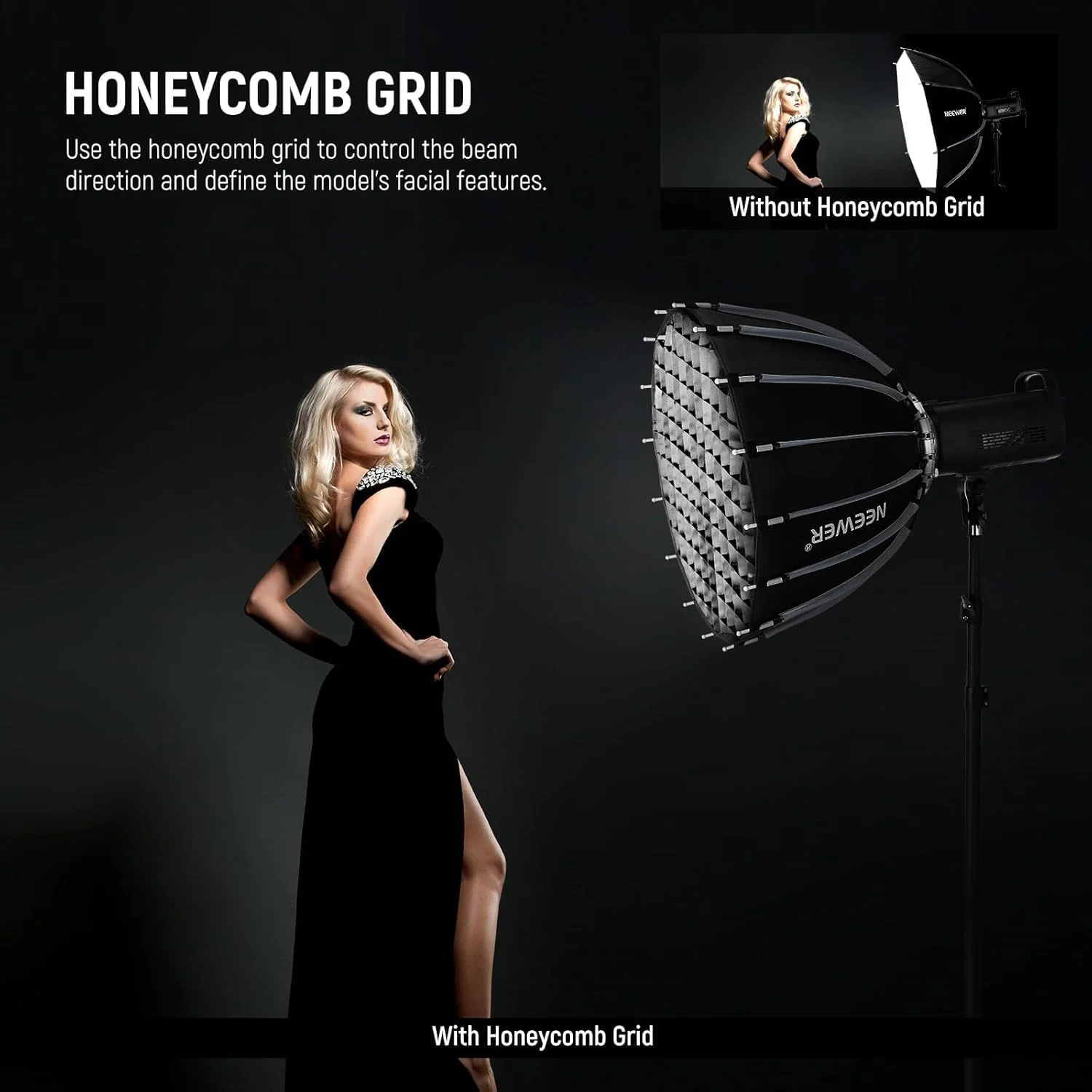 کیت سافت باکس پارابولیک NEEWER BASICS، دیفیوزر نور سافت باکس با مانت بوئنز رهاسازی سریع 21.7 اینچی سازگار با Godox سازگار با Aputure 600d برای نورپردازی ضبط ویدیو عکاسی استودیویی، NS36P کیت سافت باکس پارابولیک NEEWER BASICS، دیفیوزر نور سافت باکس با مانت بوئنز رهاسازی سریع 21.7 اینچی سازگار با Godox سازگار با Aputure 600d برای نورپردازی ضبط ویدیو عکاسی استودیویی، NS36P