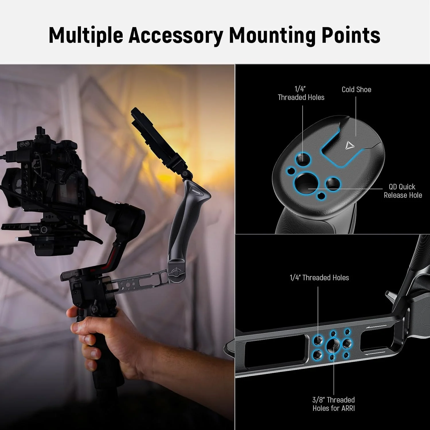 نگهدارنده اسلینگ گیمبال قابل تنظیم نیور BASIC سازگار با DJI Ronin RS4 Mini RS4 RS4 Pro RS3 Mini RS 3 Pro RS 2 RSC 2، دسته ارگونومیک برای زوایای پایین، لوازم جانبی توسعه، CA143 نگهدارنده اسلینگ گیمبال قابل تنظیم نیور BASIC سازگار با DJI Ronin RS4 Mini RS4 RS4 Pro RS3 Mini RS 3 Pro RS 2 RSC 2، دسته ارگونومیک برای زوایای پایین، لوازم جانبی توسعه، CA143