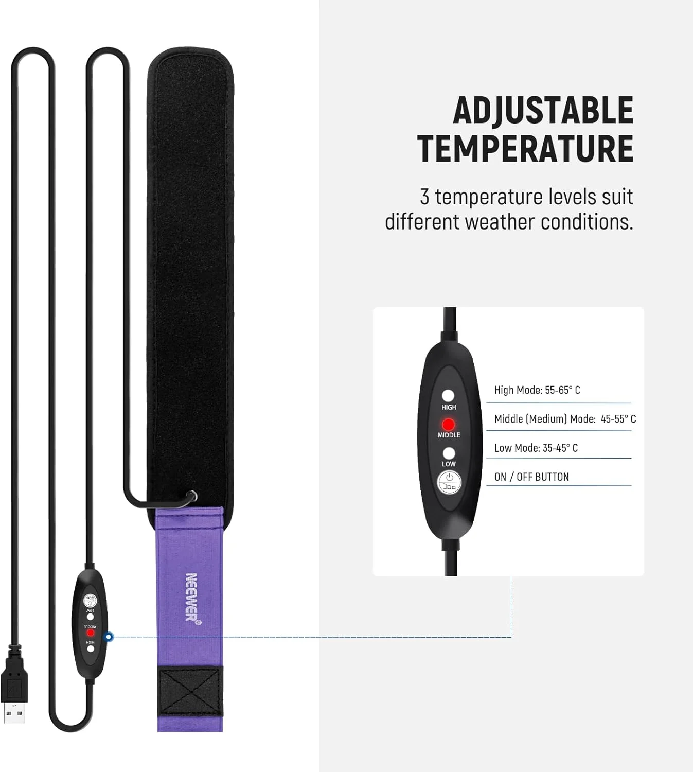 گرمکن لنز USB نیوئر 400 میلیمتری برای دوربین و تلسکوپ، نوار گرمکن ضد شبنم با 3 سطح دما، جلوگیری از تراکم مه و شبنم برای دوربینهای DSLR بدون آینه، دوربین دوچشمی و عکاسی نجومی، مدل HW-29B گرمکن لنز USB نیوئر 400 میلیمتری برای دوربین و تلسکوپ، نوار گرمکن ضد شبنم با 3 سطح دما، جلوگیری از تراکم مه و شبنم برای دوربینهای DSLR بدون آینه، دوربین دوچشمی و عکاسی نجومی، مدل HW-29B