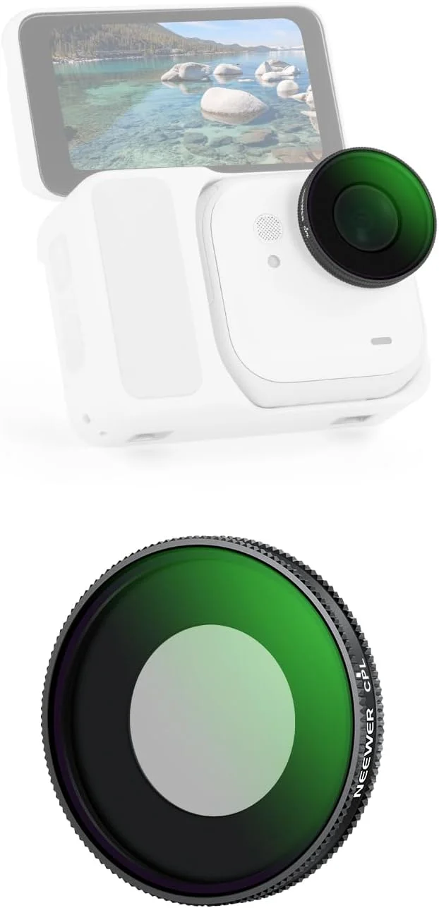 فیلتر CPL نیوور سازگار با Insta360 GO Ultra، فیلتر لنز پلاریزه دایره ای قابل تنظیم، شیشه اپتیکال HD چند لایه، فریم باریک، لوازم جانبی دوربین اکشن، FL-C48