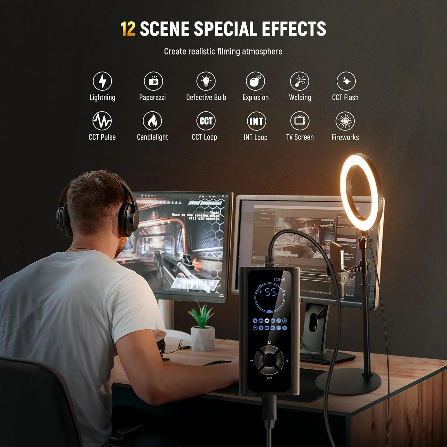 نور حلقه ای رومیزی 18 واتی 8 اینچی NEEWER با پایه، نور سلفی دایره ای سازگار با آیفون برای پخش زنده، آرایش، ویدیو، مجموعه نور ویدئویی کنفرانس با نگهدارنده تلفن برای تماس زوم لپ تاپ پادکست نور حلقه ای رومیزی 18 واتی 8 اینچی NEEWER با پایه، نور سلفی دایره ای سازگار با آیفون برای پخش زنده، آرایش، ویدیو، مجموعه نور ویدئویی کنفرانس با نگهدارنده تلفن برای تماس زوم لپ تاپ پادکست