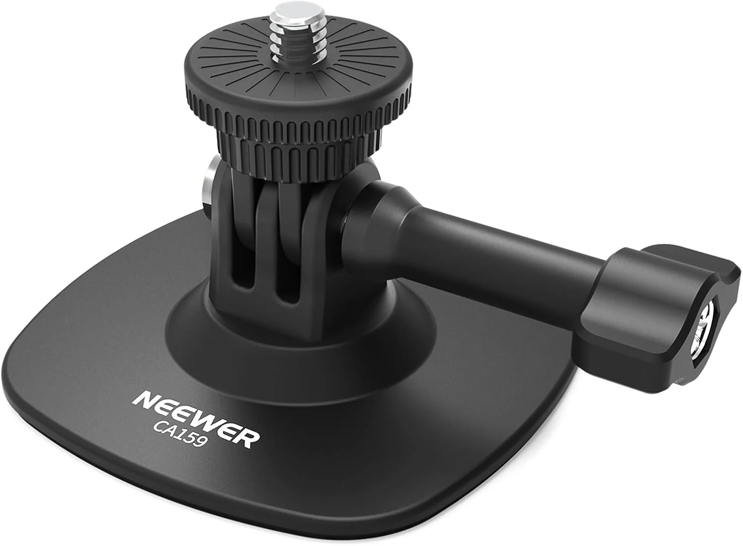 پایه چسبی دوربین اکشن نیور سازگار با اینستا 360، GoPro، DJI، AKASO، آداپتور پایه نگهدارنده کلاه ایمنی خودرو با قابلیت انعطاف و چرخش 180 درجه برای ضبط ویدیو POV و پخش زنده، مناسب برای لوازم جانبی 1/4 اینچی، مدل CA159