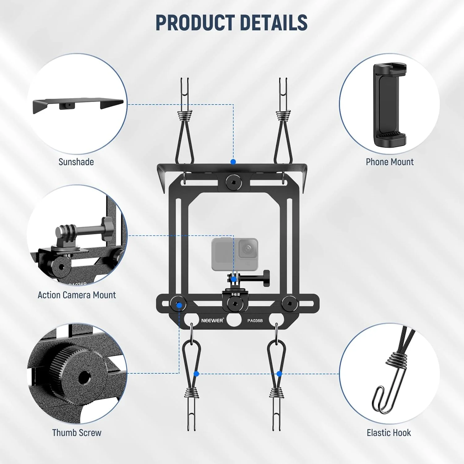 نگهدارنده مغناطیسی گوشی موبایل NEEWER با سایهبان، سازگار با iPhone Mevo Start GoPro Insta360 DJI Pocket Radar GameChanger، لوازم جانبی نصب برای ضبط ویدیو و استریم بازیهای بیسبال و تنیس، مدل PA036B نگهدارنده مغناطیسی گوشی موبایل NEEWER با سایهبان، سازگار با iPhone Mevo Start GoPro Insta360 DJI Pocket Radar GameChanger، لوازم جانبی نصب برای ضبط ویدیو و استریم بازیهای بیسبال و تنیس، مدل PA036B