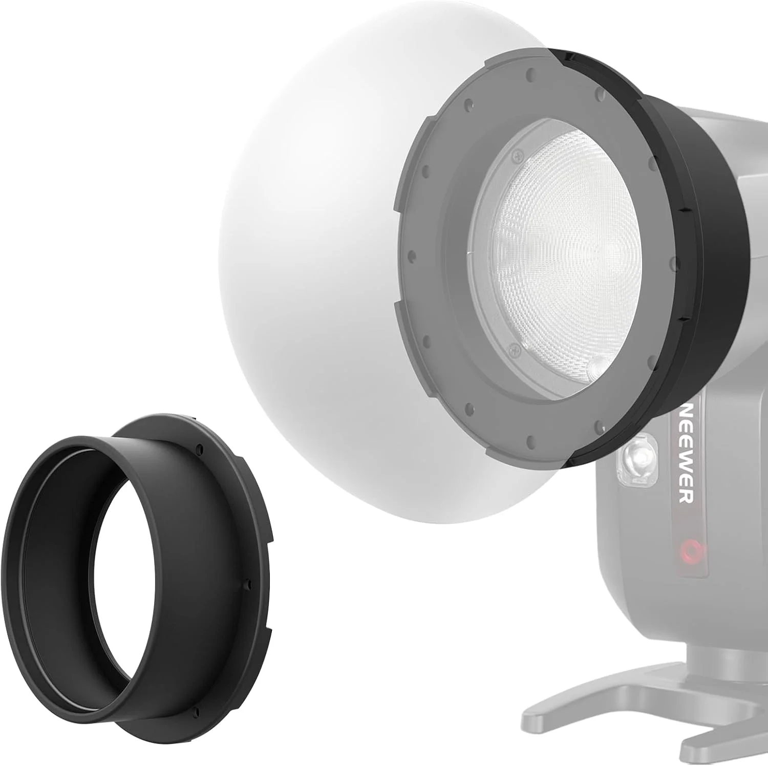 حلقه آداپتور مغناطیسی فلاش گرد NEEWER، نگهدارنده مغناطیسی سیلیکونی اتصال پخش کننده نور سازگار با فلاش های گرد سری Godox V1/V1 PRO NEEWER Z1 Z2، CRS13