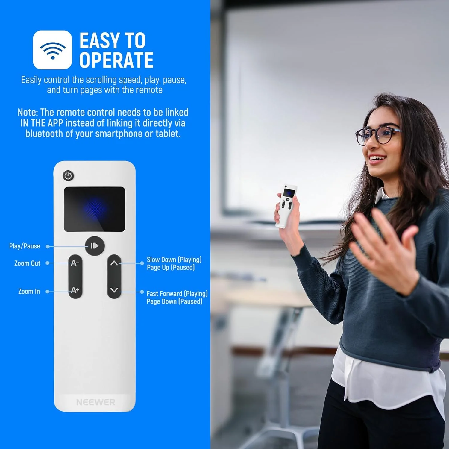 تله پرومتر 14 اینچی NEEWER X12 آلیاژ آلومینیوم سازگار با آیفون آیپد دوربین DSLR تلفن تبلت با کنترل از راه دور پارچه تمیز کننده کیف، کنترل برنامه برای آموزش آنلاین پخش زنده iOS/Android تله پرومتر 14 اینچی NEEWER X12 آلیاژ آلومینیوم سازگار با آیفون آیپد دوربین DSLR تلفن تبلت با کنترل از راه دور پارچه تمیز کننده کیف، کنترل برنامه برای آموزش آنلاین پخش زنده iOS/Android