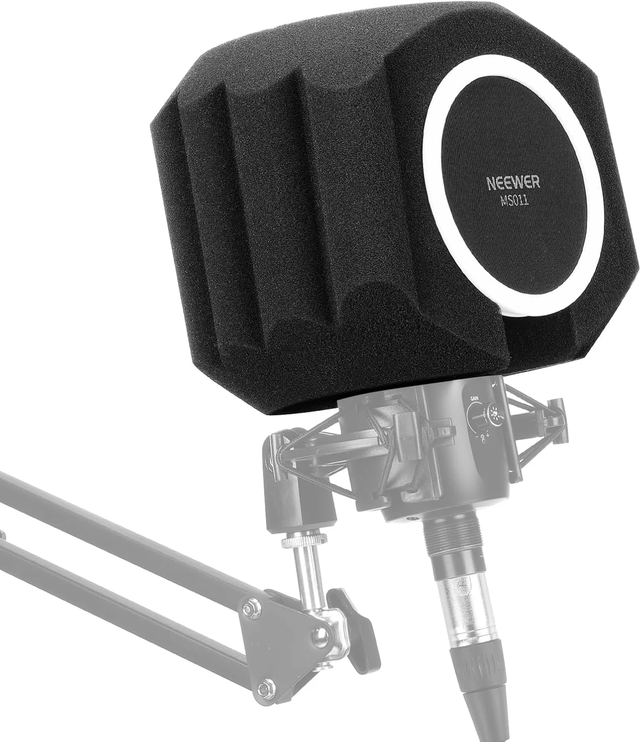 محافظ توپ عایق میکروفون NEEWER، پوشش بادگیر قابل حمل میکروفون برای ضبط استودیویی، تجهیزات آکوستیک فوم پنج لایه جاذب صدا برای میکروفون های 50-55 میلی متری، MS011