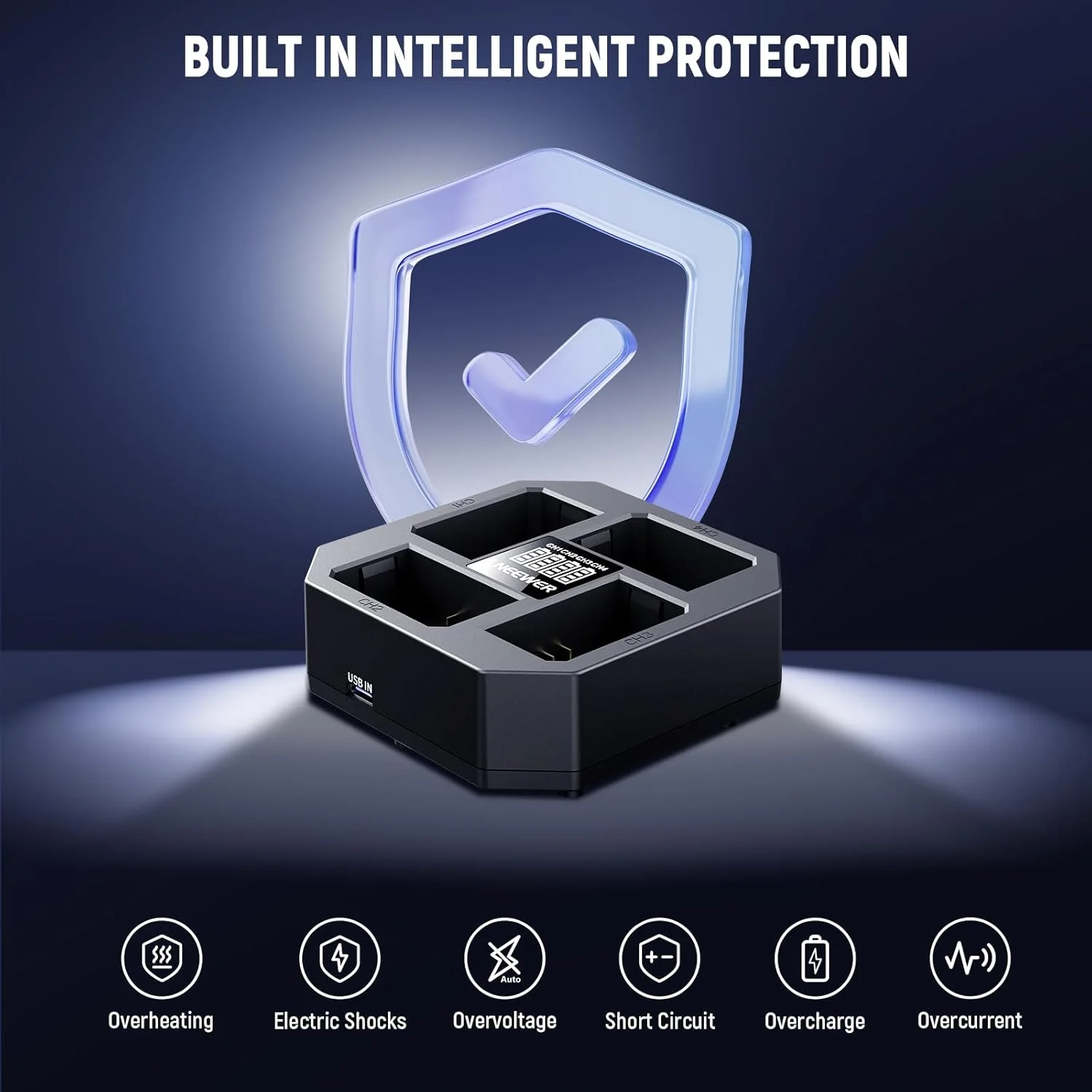 شارژر USB چهار کاناله NEEWER برای باتری دوربین NP-FZ100 سازگار با Sony A7IV A9iii A1 A7RV A7Cii A6700 ZV-E1 FX3 FX30، شارژ سریع 45 واتی PD با شارژر سریع 45 واتی PD، نمایشگر باتری، NW-Z4 شارژر USB چهار کاناله NEEWER برای باتری دوربین NP-FZ100 سازگار با Sony A7IV A9iii A1 A7RV A7Cii A6700 ZV-E1 FX3 FX30، شارژ سریع 45 واتی PD با شارژر سریع 45 واتی PD، نمایشگر باتری، NW-Z4