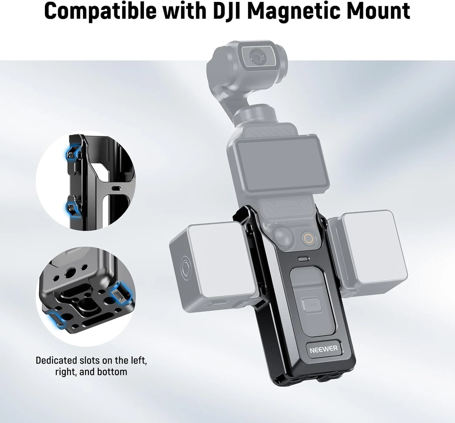 محافظ دوربین NEEWER Pocket 3، قفس محافظ آلومینیومی همه کاره سازگار با DJI Osmo Pocket 3 و لوازم جانبی اتصال مغناطیسی، رزوه های 1/4 اینچی، کفشک سرد، شکاف هایی برای دسته جانبی با قابلیت رهاسازی سریع، AC029 محافظ دوربین NEEWER Pocket 3، قفس محافظ آلومینیومی همه کاره سازگار با DJI Osmo Pocket 3 و لوازم جانبی اتصال مغناطیسی، رزوه های 1/4 اینچی، کفشک سرد، شکاف هایی برای دسته جانبی با قابلیت رهاسازی سریع، AC029