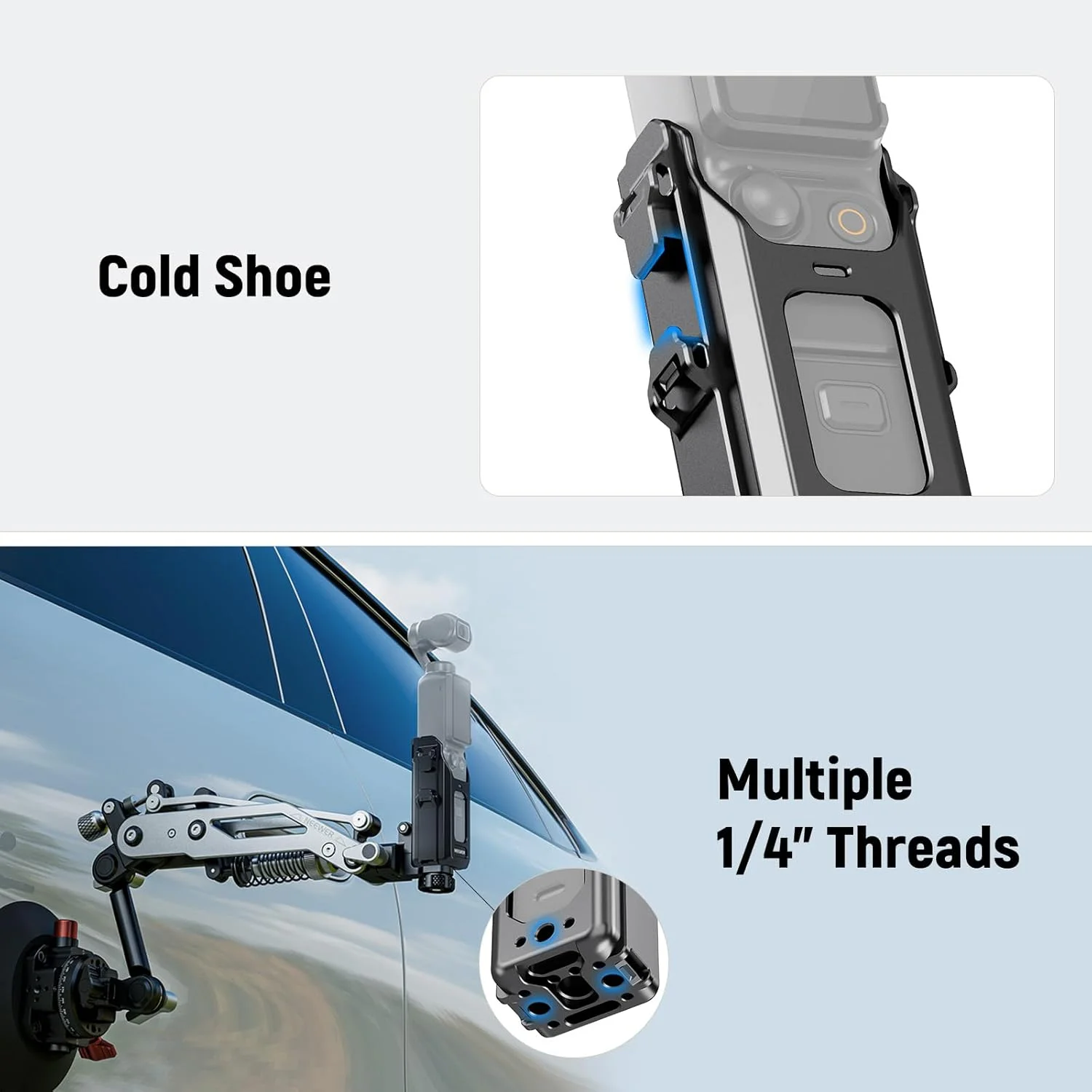 محافظ دوربین NEEWER Pocket 3، قفس محافظ آلومینیومی همه کاره سازگار با DJI Osmo Pocket 3 و لوازم جانبی اتصال مغناطیسی، رزوه های 1/4 اینچی، کفشک سرد، شکاف هایی برای دسته جانبی با قابلیت رهاسازی سریع، AC029 محافظ دوربین NEEWER Pocket 3، قفس محافظ آلومینیومی همه کاره سازگار با DJI Osmo Pocket 3 و لوازم جانبی اتصال مغناطیسی، رزوه های 1/4 اینچی، کفشک سرد، شکاف هایی برای دسته جانبی با قابلیت رهاسازی سریع، AC029