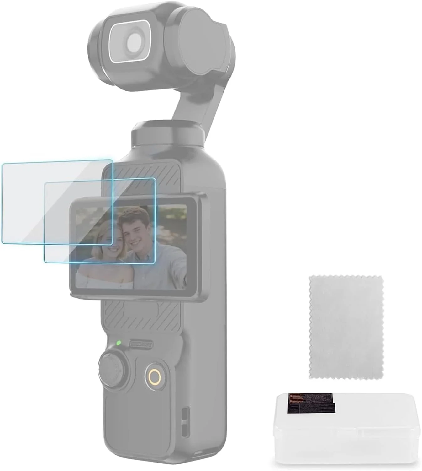 مجموعه محافظ صفحه نمایش نیور پاکت 3 (2 عددی) سازگار با لوازم جانبی DJI Osmo Pocket 3 Creator Combo، فیلم محافظ صفحه لمسی شیشه ای حرارت دیده ضد خش 9H HD، CA141