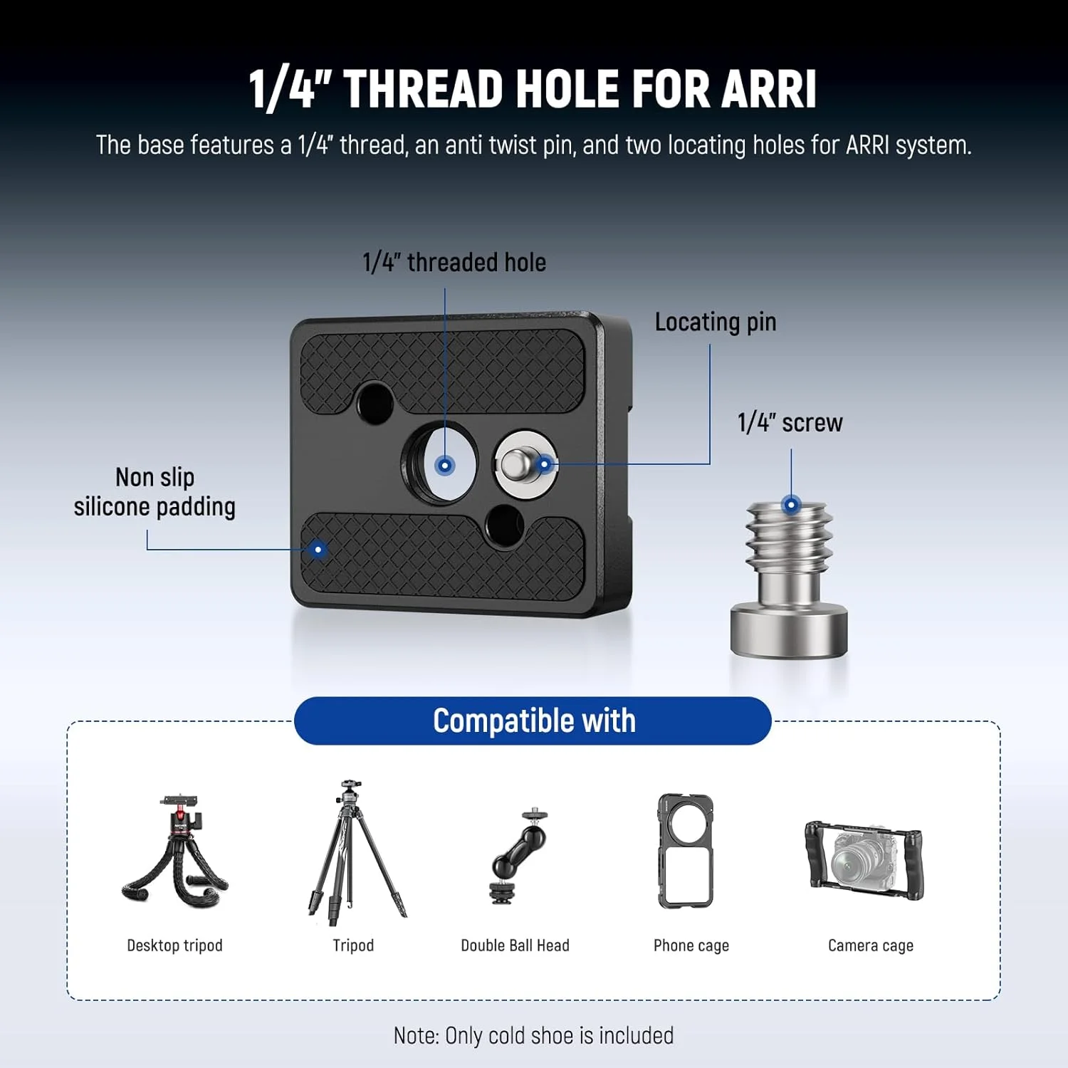 مجموعه آداپتور پایه کفشک سرد NEEWER (2 عدد)، پیچ 1/4 اینچی، پینهای ضد لغزش فنری برای ARRI، سازگار با فرستنده میکروفون DJI، فلاش، مانت مانیتور، چراغ پنل LED، بازوی جادویی، سه پایه، UA080 مجموعه آداپتور پایه کفشک سرد NEEWER (2 عدد)، پیچ 1/4 اینچی، پینهای ضد لغزش فنری برای ARRI، سازگار با فرستنده میکروفون DJI، فلاش، مانت مانیتور، چراغ پنل LED، بازوی جادویی، سه پایه، UA080