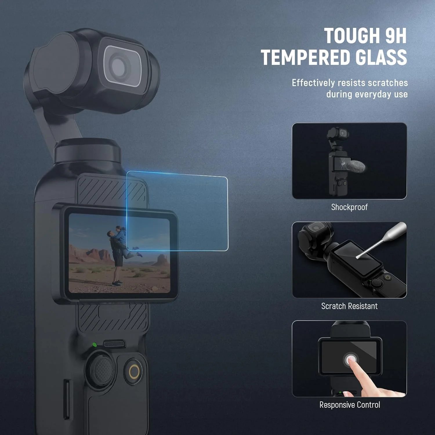 مجموعه محافظ صفحه نمایش نیور پاکت 3 (2 عددی) سازگار با لوازم جانبی DJI Osmo Pocket 3 Creator Combo، فیلم محافظ صفحه لمسی شیشه ای حرارت دیده ضد خش 9H HD، CA141 مجموعه محافظ صفحه نمایش نیور پاکت 3 (2 عددی) سازگار با لوازم جانبی DJI Osmo Pocket 3 Creator Combo، فیلم محافظ صفحه لمسی شیشه ای حرارت دیده ضد خش 9H HD، CA141