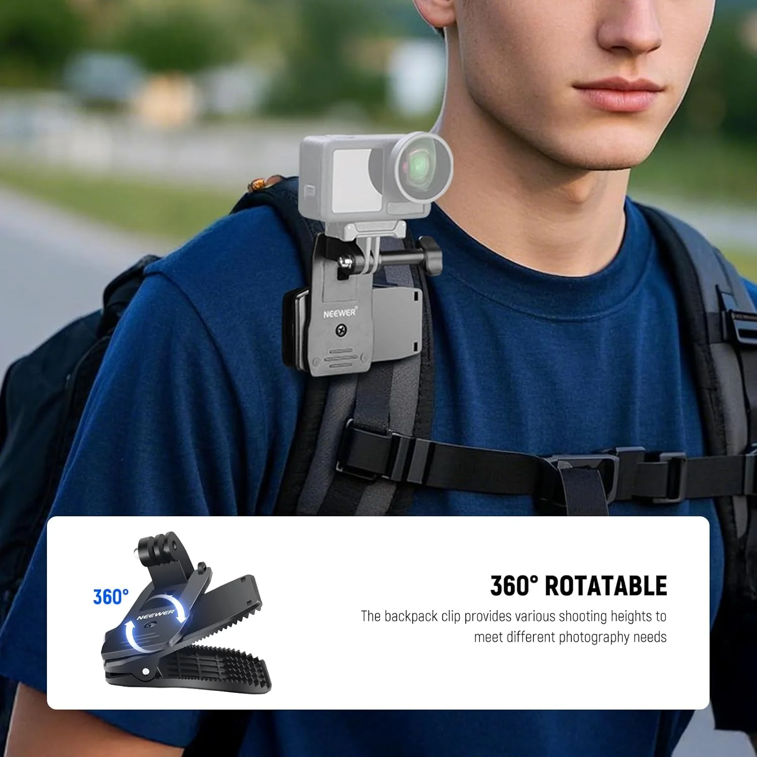 مجموعه لوازم جانبی نیوور سازگار با دوربین های اکشن GoPro Hero Insta360 DJI AKASO، شامل بند سر با قابلیت تعویض سریع، بند سینه، گیره کلاه کوله پشتی و بند مچی 360 درجه مدل GP-75 مجموعه لوازم جانبی نیوور سازگار با دوربین های اکشن GoPro Hero Insta360 DJI AKASO، شامل بند سر با قابلیت تعویض سریع، بند سینه، گیره کلاه کوله پشتی و بند مچی 360 درجه مدل GP-75