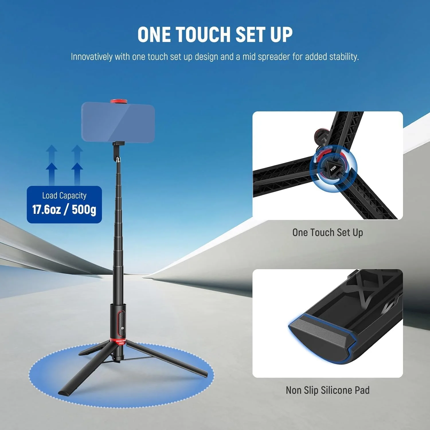 پایه سلفی سه پایه NEEWER Basics سازگار با آیفون سامسونگ اندروید، 57.9 اینچ فلزی قابل حمل سبک وزن پایه تلفن همراه مسافرتی با نگهدارنده و ریموت برای ضبط فیلم پایه سلفی سه پایه NEEWER Basics سازگار با آیفون سامسونگ اندروید، 57.9 اینچ فلزی قابل حمل سبک وزن پایه تلفن همراه مسافرتی با نگهدارنده و ریموت برای ضبط فیلم