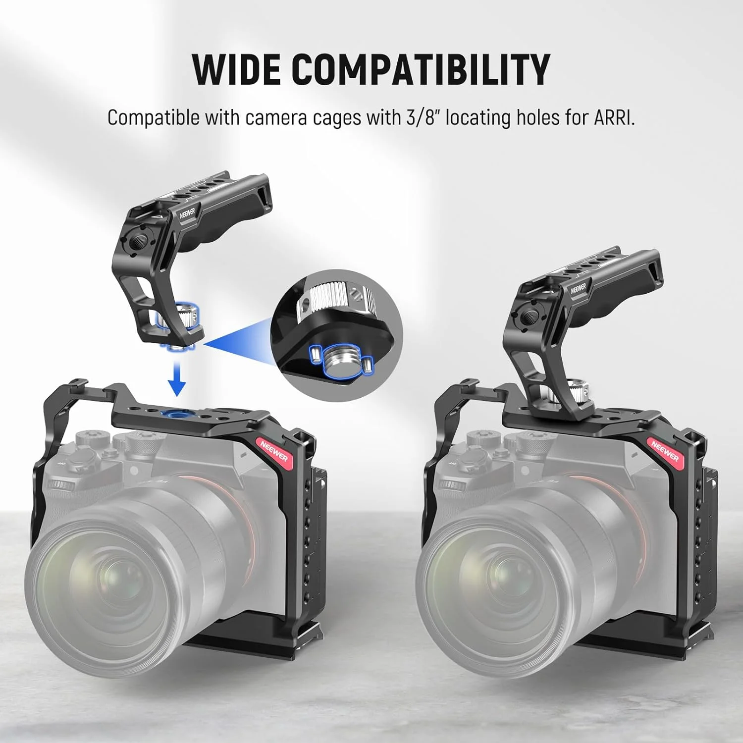 دستگیره بالایی دوربین NEEWER با پیچ 3/8 اینچی، دستگیره سیلیکونی راحت با رزوه 1/4 اینچی و 3/8 اینچی، کفشک سرد، پارچه تمیز کننده سازگار با دستگیره های SmallRig، قفس دوربین، تجهیزات ویدیویی، CA007 دستگیره بالایی دوربین NEEWER با پیچ 3/8 اینچی، دستگیره سیلیکونی راحت با رزوه 1/4 اینچی و 3/8 اینچی، کفشک سرد، پارچه تمیز کننده سازگار با دستگیره های SmallRig، قفس دوربین، تجهیزات ویدیویی، CA007